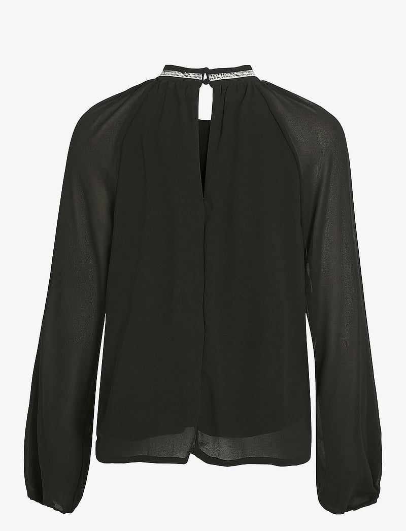Vila - VIANLIS HIGH NECK L/S TOP/R - langärmlige tops - black beauty - 1