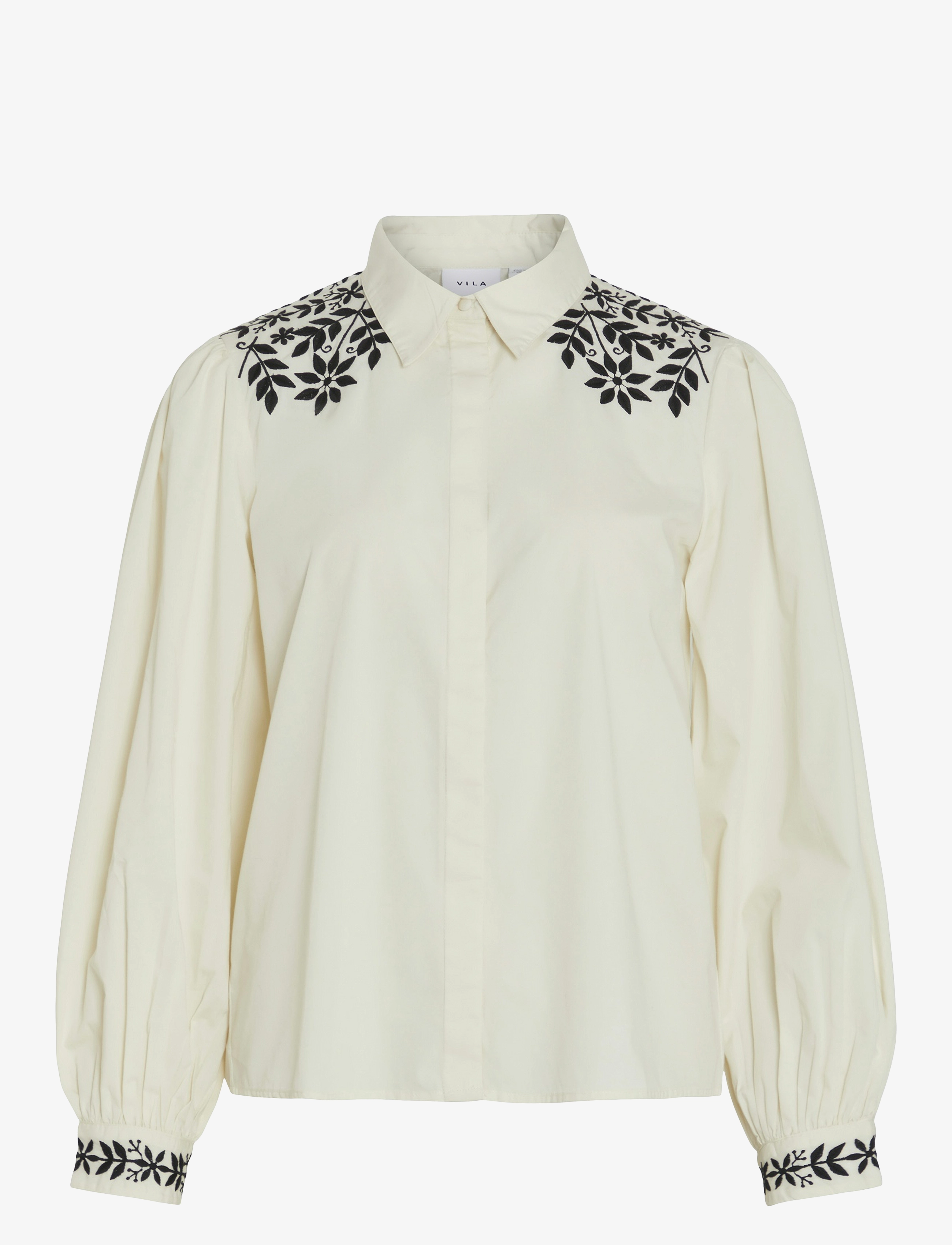 Vila VICARIA L/S EMBROIDERY SHIRT/R - Bluser & Skjorter - BIRCH / white