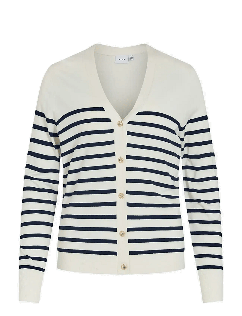 Vila - VIWENNIE V-NECK L/S KNIT CARDIGAN - koftor - cloud dancer - 0