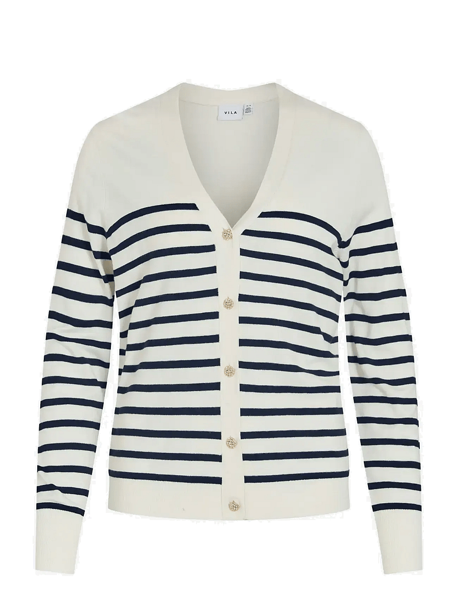 Vila - VIWENNIE V-NECK L/S KNIT CARDIGAN - cloud dancer - 1