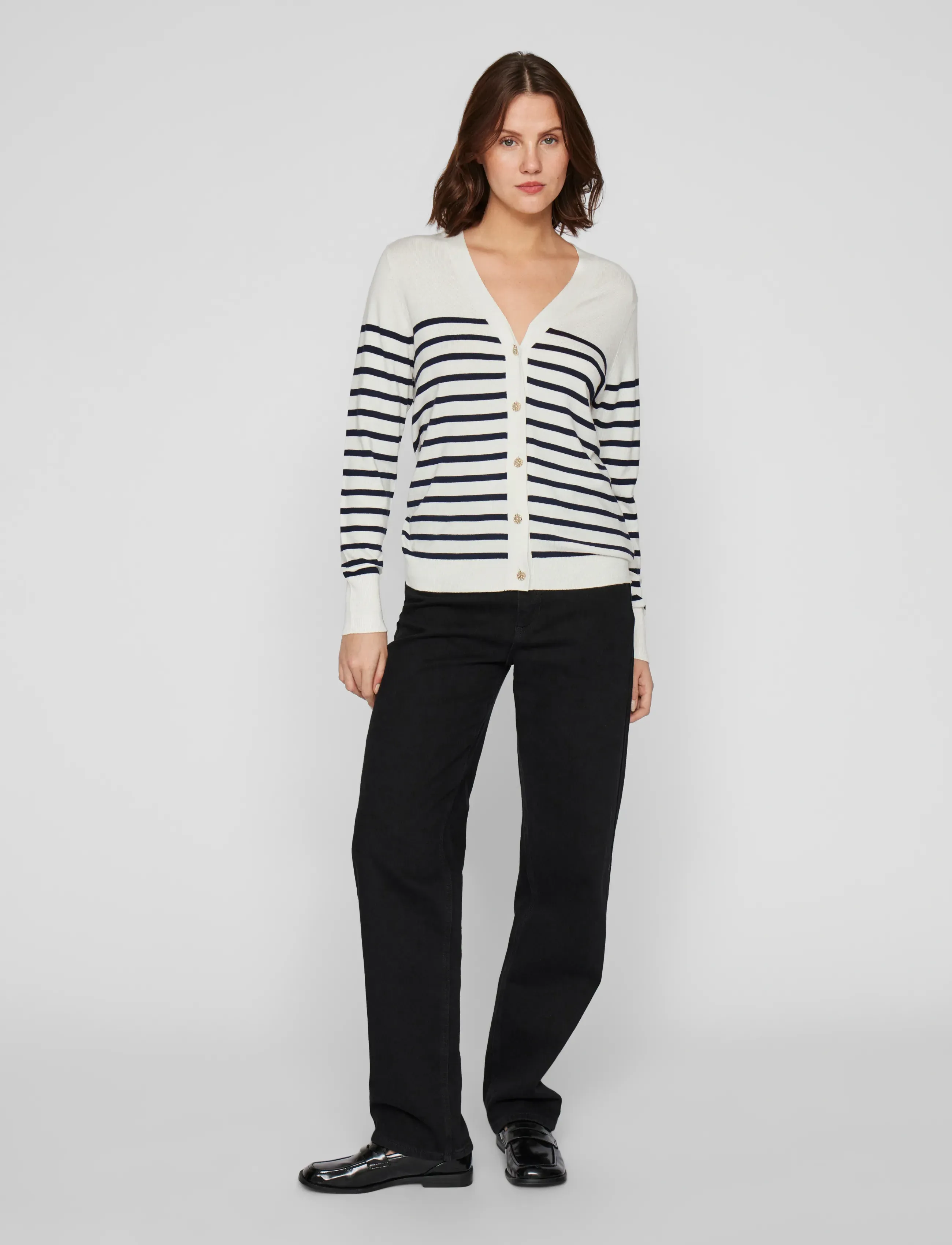 Vila - VIWENNIE V-NECK L/S KNIT CARDIGAN - cloud dancer - 3