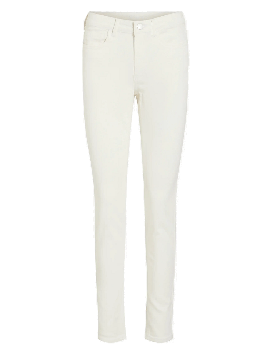 Vila - VISARAH RW SKINNY JEANS WHITE EMY-NOOS - skinny jeans - white denim - 1