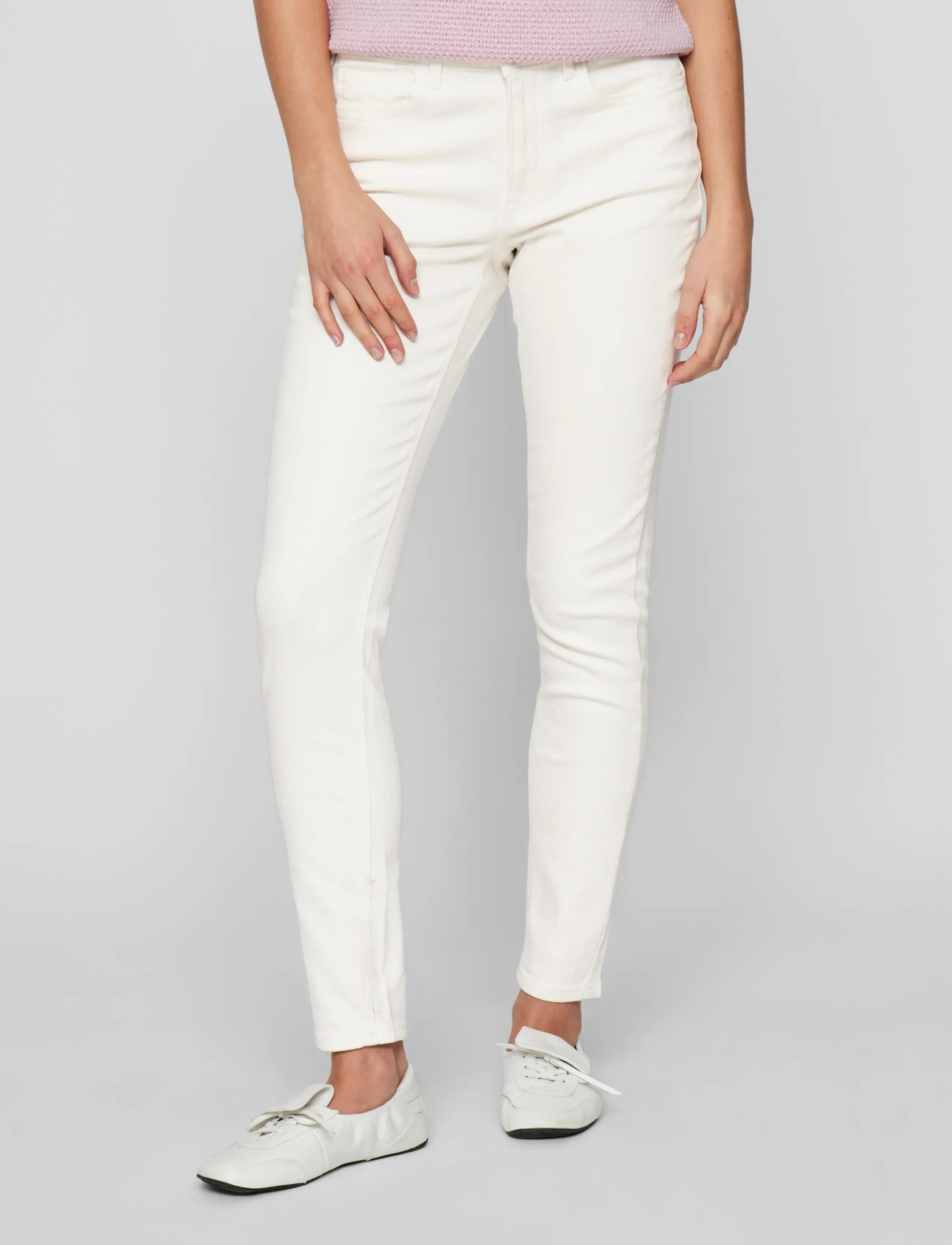 Vila VISARAH RW SKINNY JEANS WHITE EMY-NOOS - Transitional Layering - WHITE DENIM / white