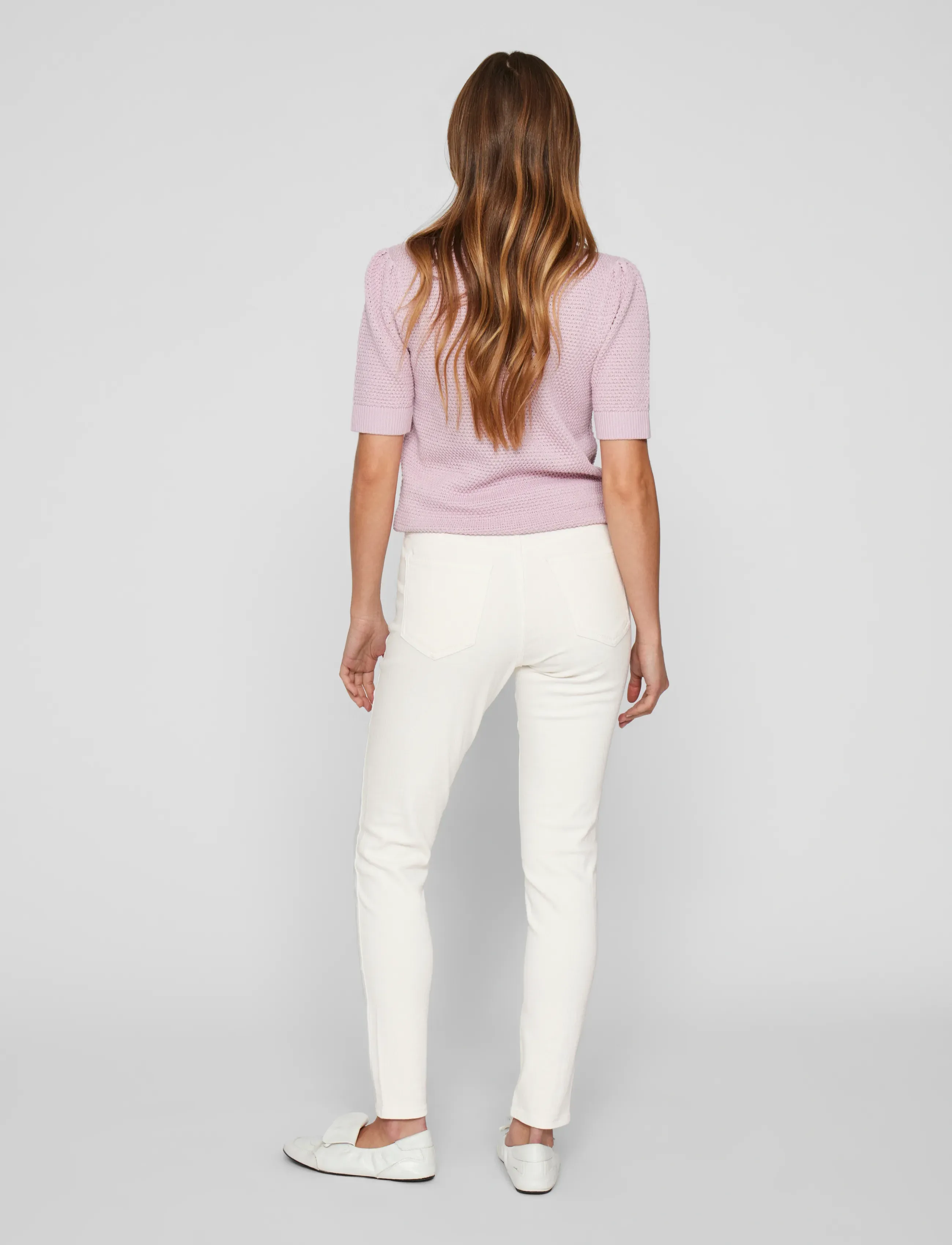 Vila - VISARAH RW SKINNY JEANS WHITE EMY-NOOS - skinny jeans - white denim - 3