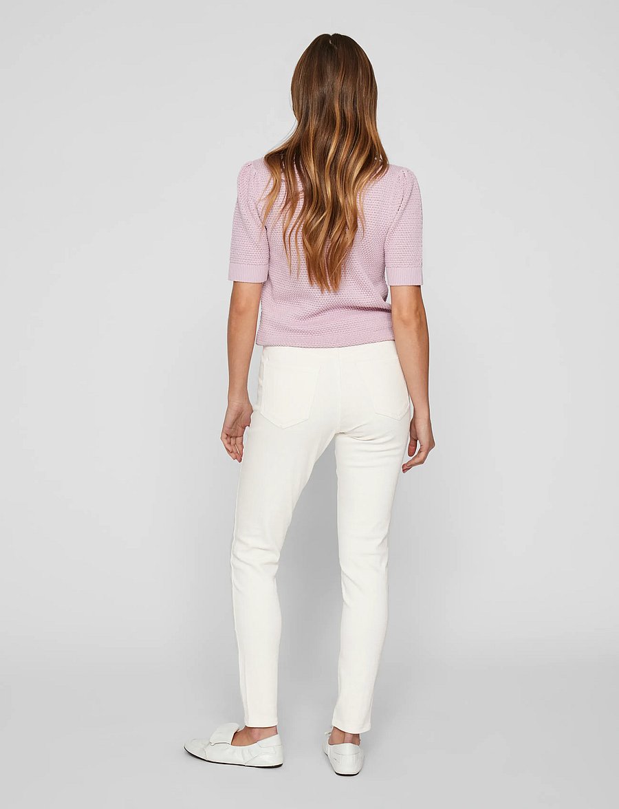 Vila - VISARAH RW SKINNY JEANS WHITE EMY-NOOS - skinny jeans - white denim - 3