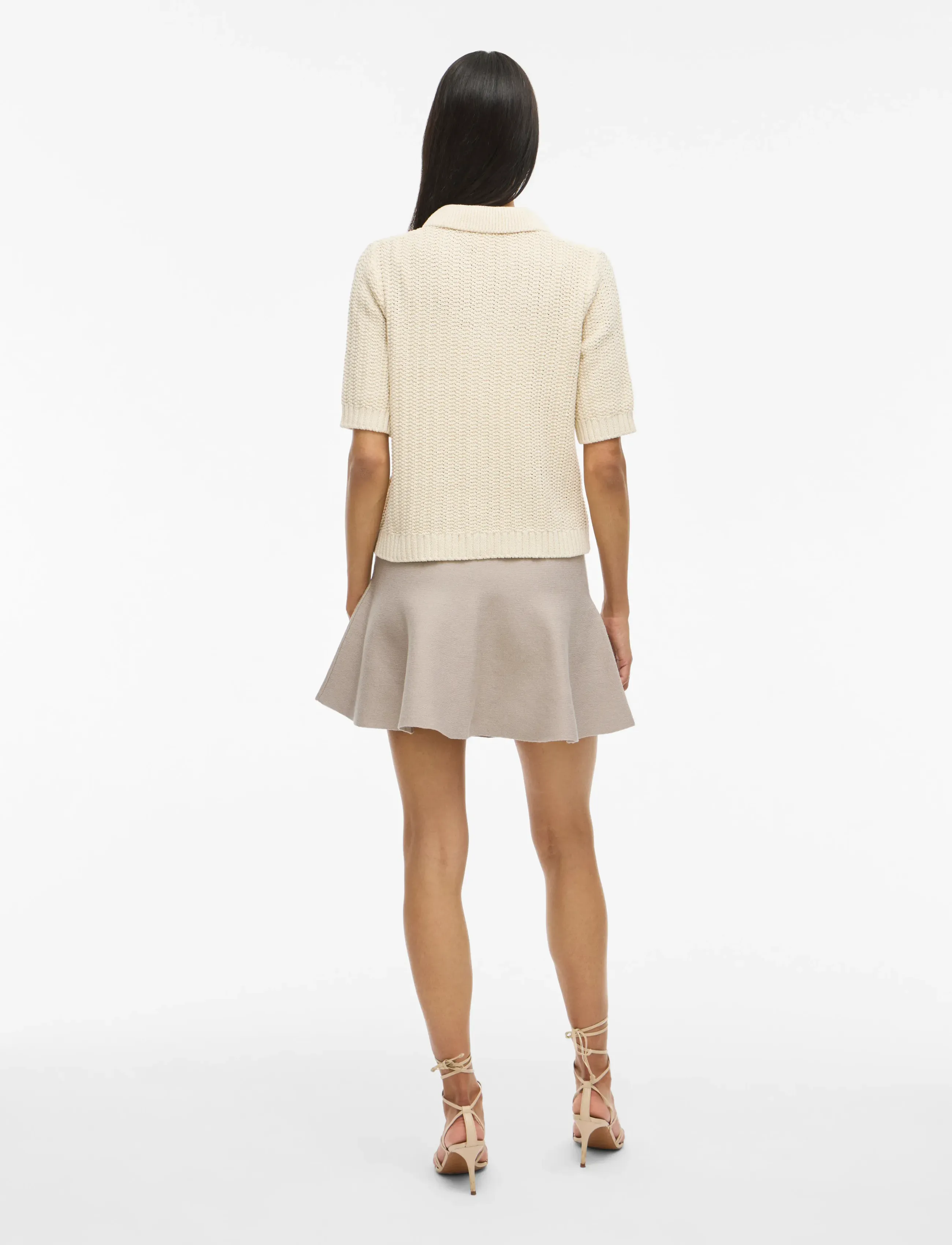 Vila - VIZARAH HW SKATER SKIRT/KA - kurze röcke - feather gray - 3