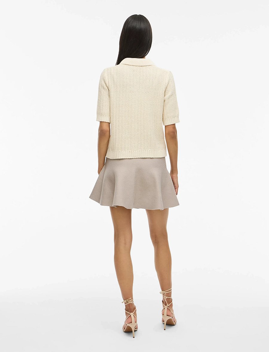 Vila - VIZARAH HW SKATER SKIRT/KA - miniseelikud - feather gray - 3