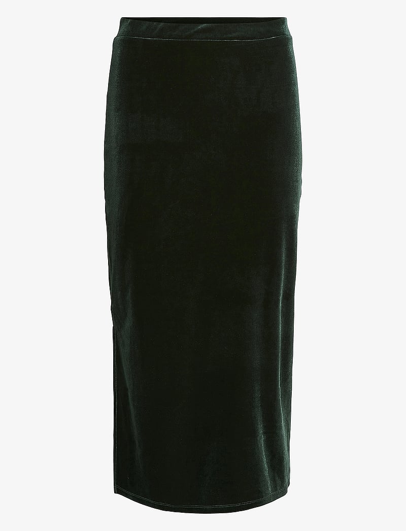 Vila - VIVELMA VELOUR SKIRT/DC - midi nederdele - scarab - 0