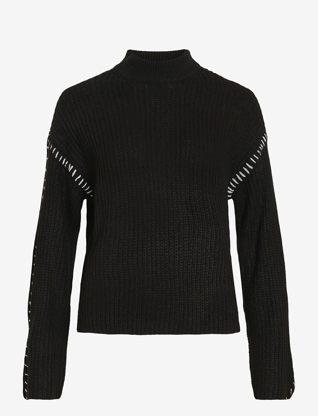 Vila - VISIGGA L/S STITCH KNIT PULLOVER/KA - laveste priser - black - 1