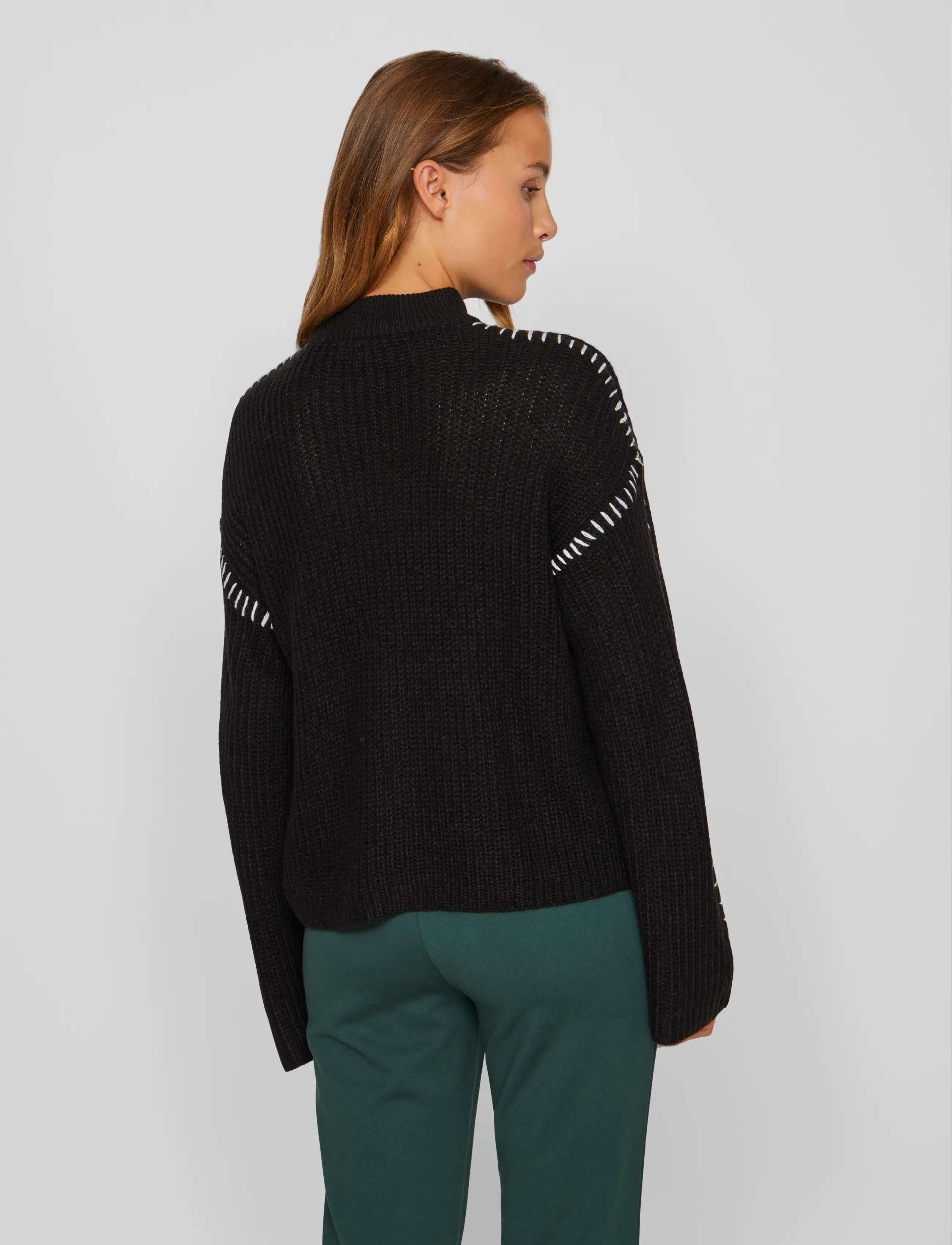 Vila - VISIGGA L/S STITCH KNIT PULLOVER/KA - trøjer - black - 3