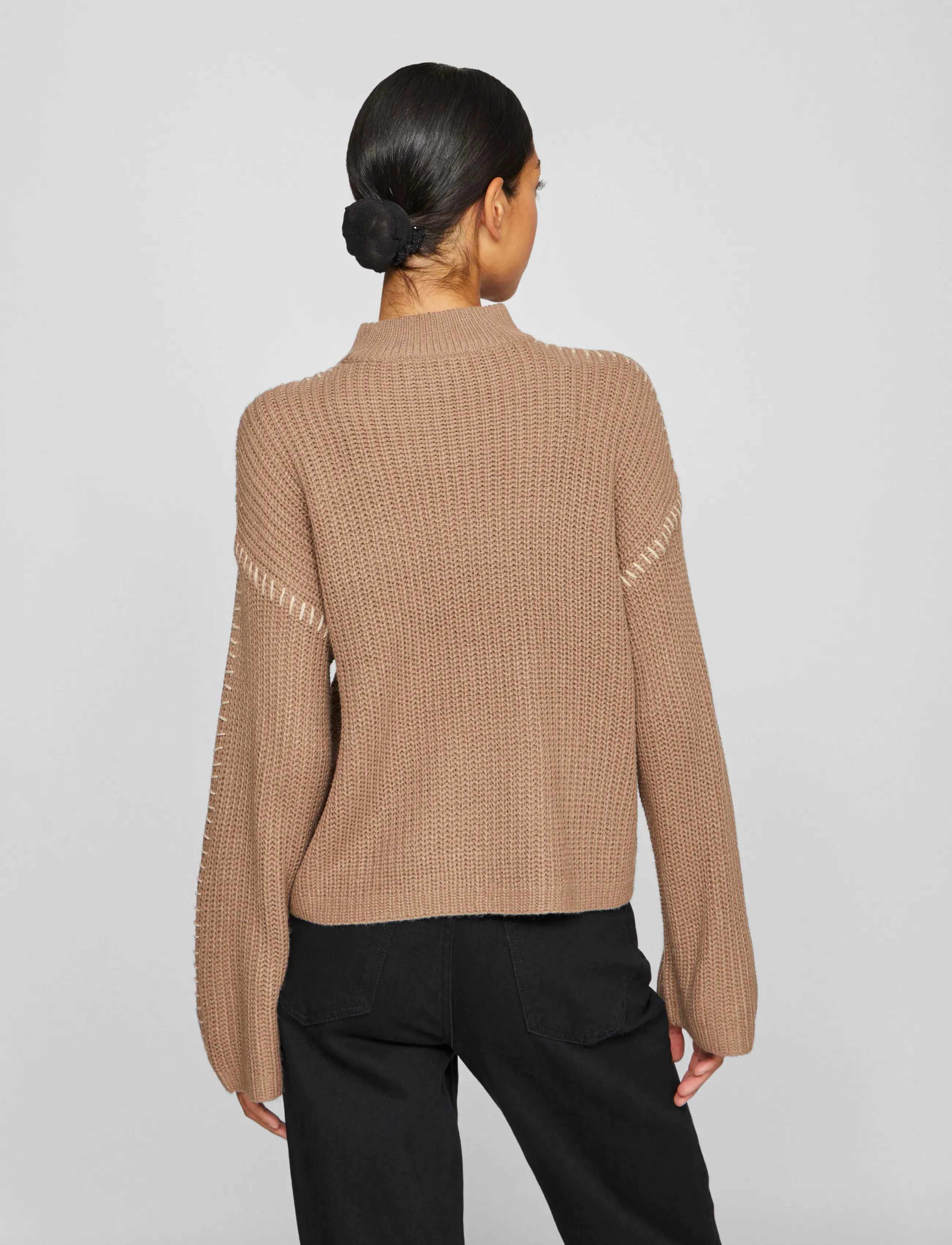 Vila - VISIGGA L/S STITCH KNIT PULLOVER/KA - laveste priser - brown lentil - 3