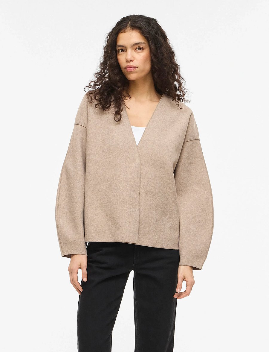 Vila - VIJUICE LOOSE L/S JACKET - NOOS - mantlid - natural melange - 0