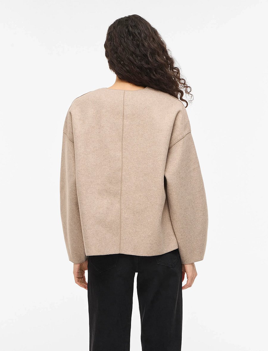 Vila - VIJUICE LOOSE L/S JACKET - NOOS - mantlid - natural melange - 3