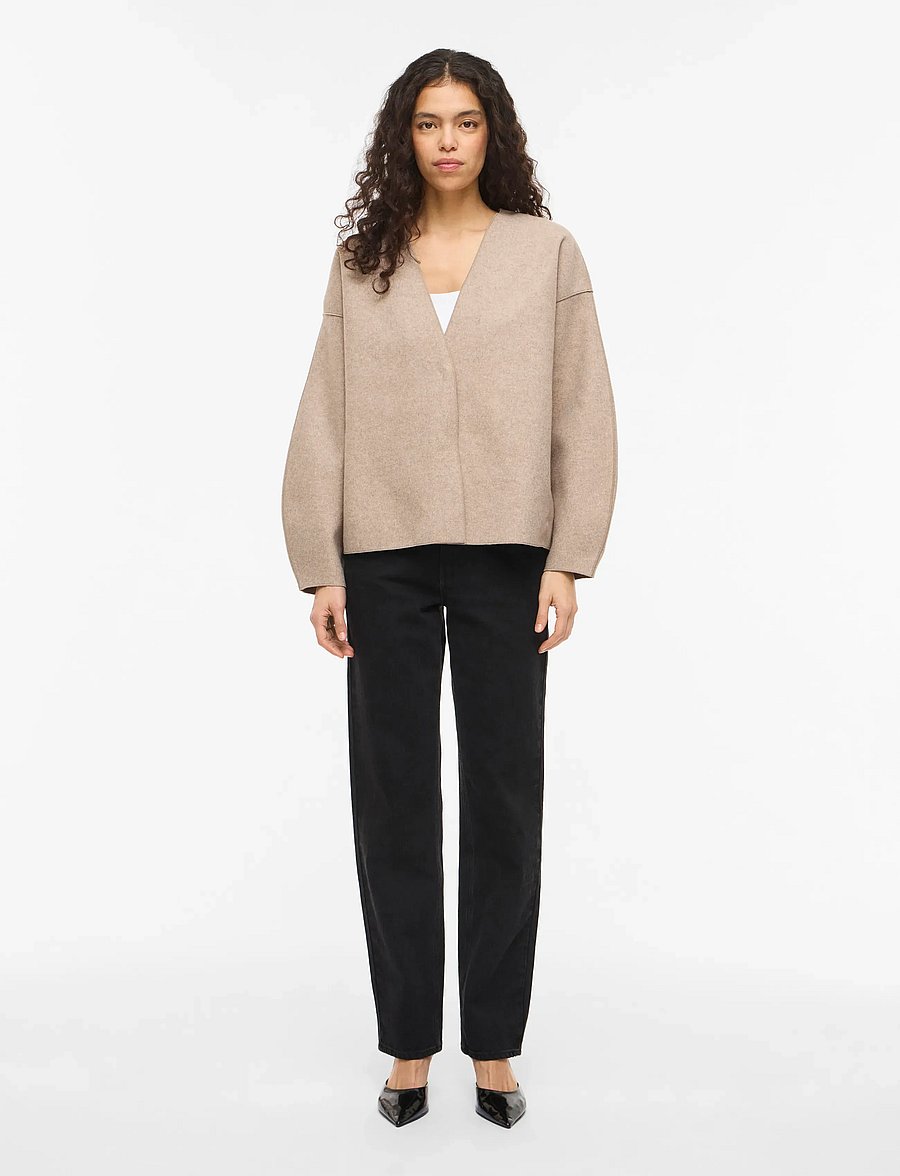 Vila - VIJUICE LOOSE L/S JACKET - NOOS - mantlid - natural melange - 4