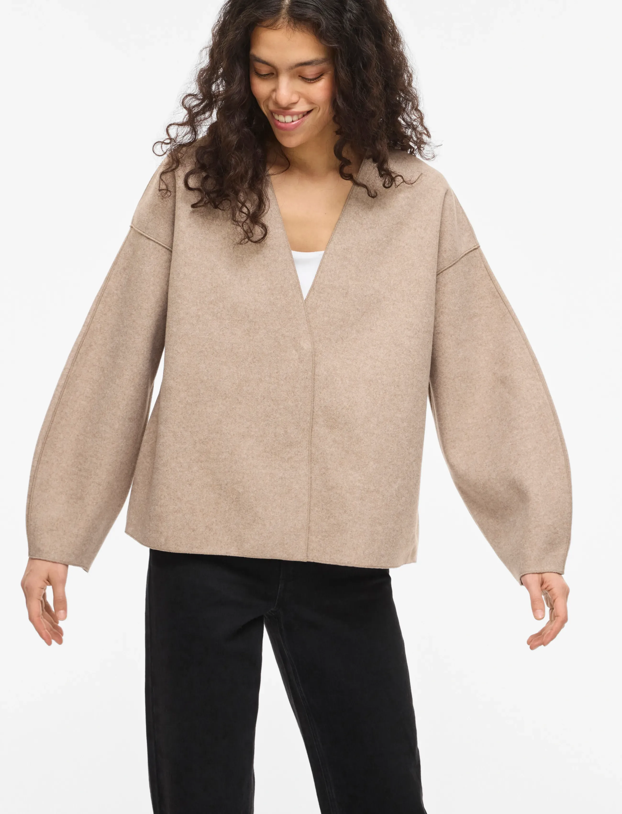Vila VIJUICE LOOSE L/S JACKET - NOOS - Sünnipäev - NATURAL MELANGE / beige
