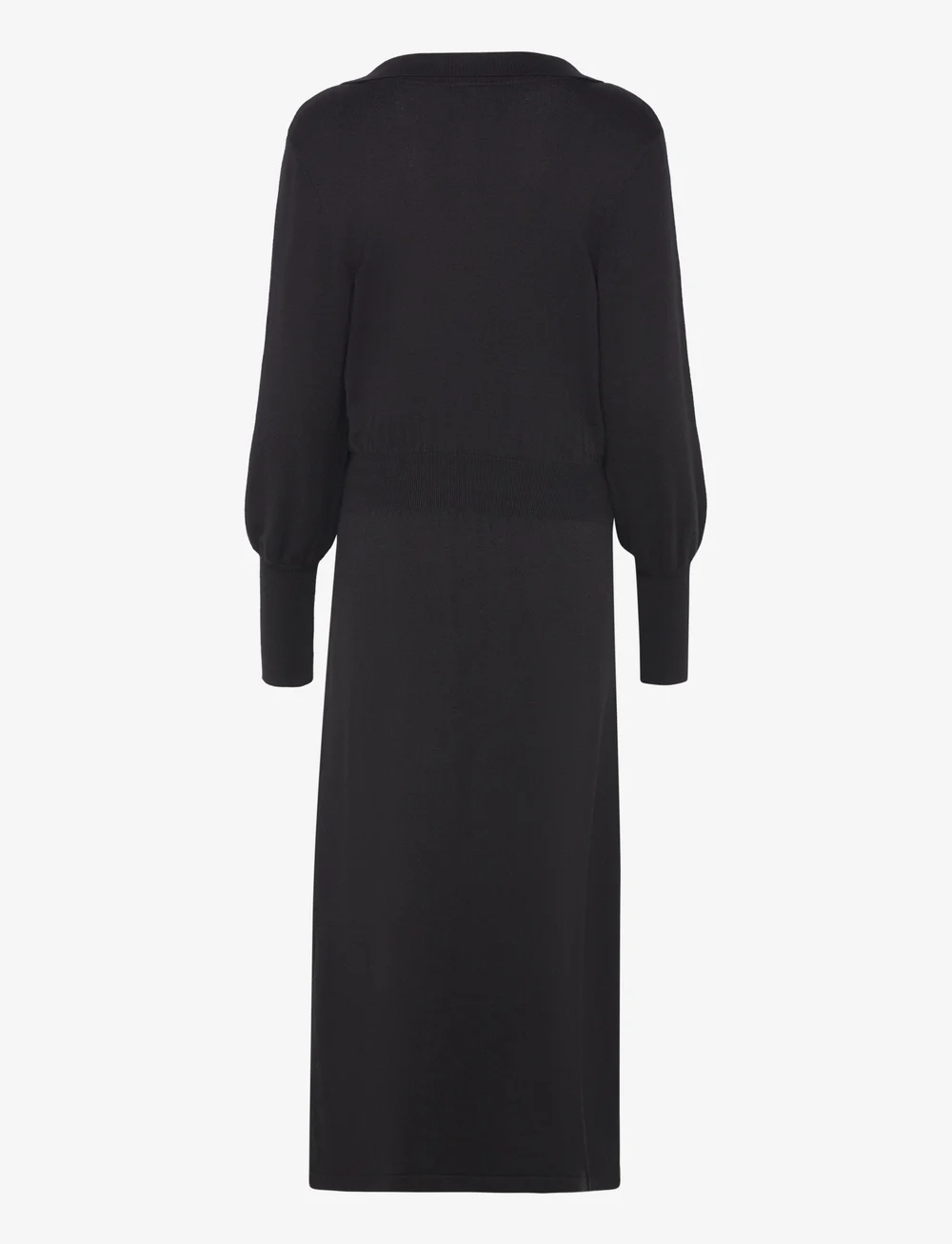 Vila - VICOMFY L/S COLLAR RIB KNIT DRESS - NOOS - kootud kleidid - black - 1