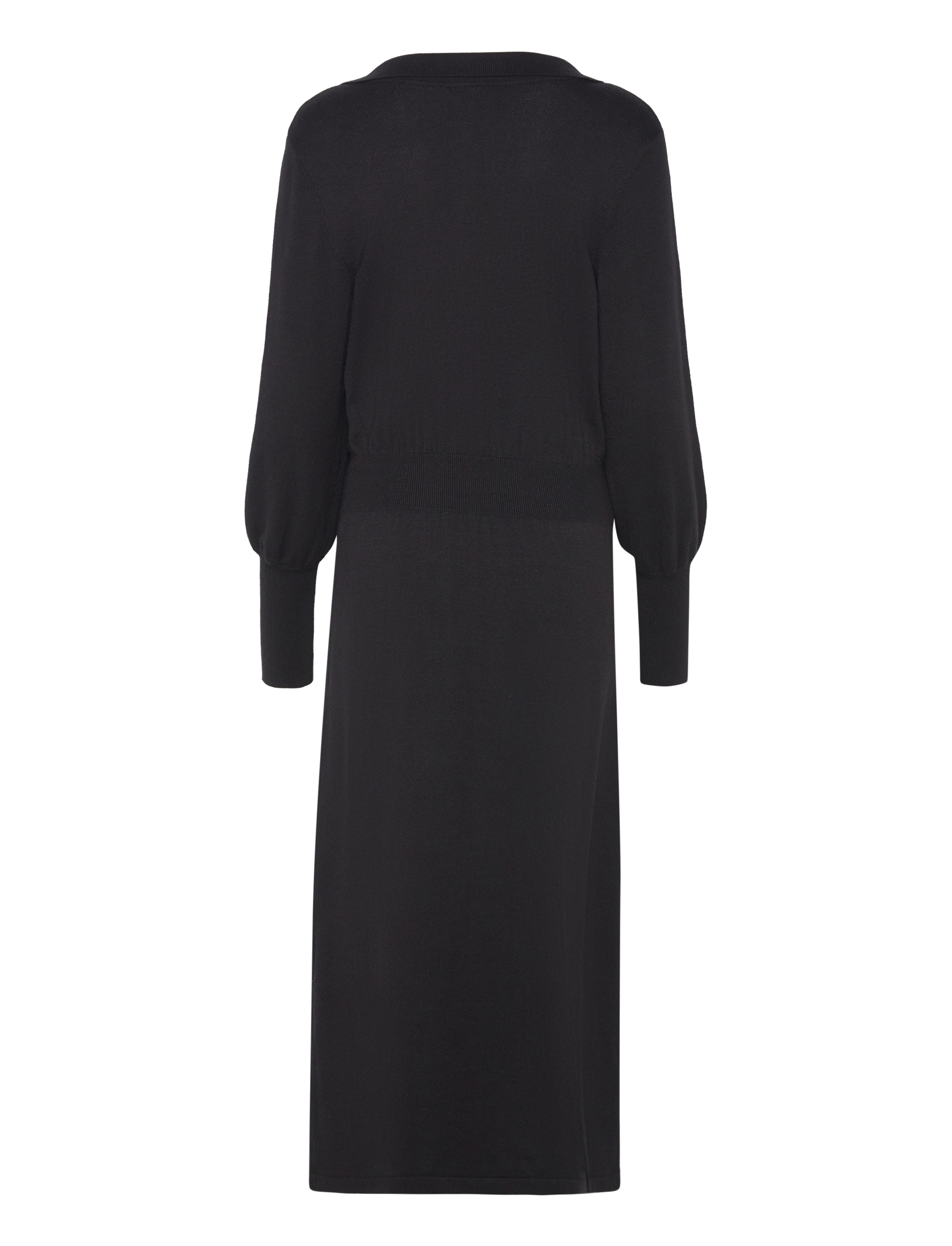 Vila - VICOMFY L/S COLLAR RIB KNIT DRESS - NOOS - stickade klänningar - black - 2