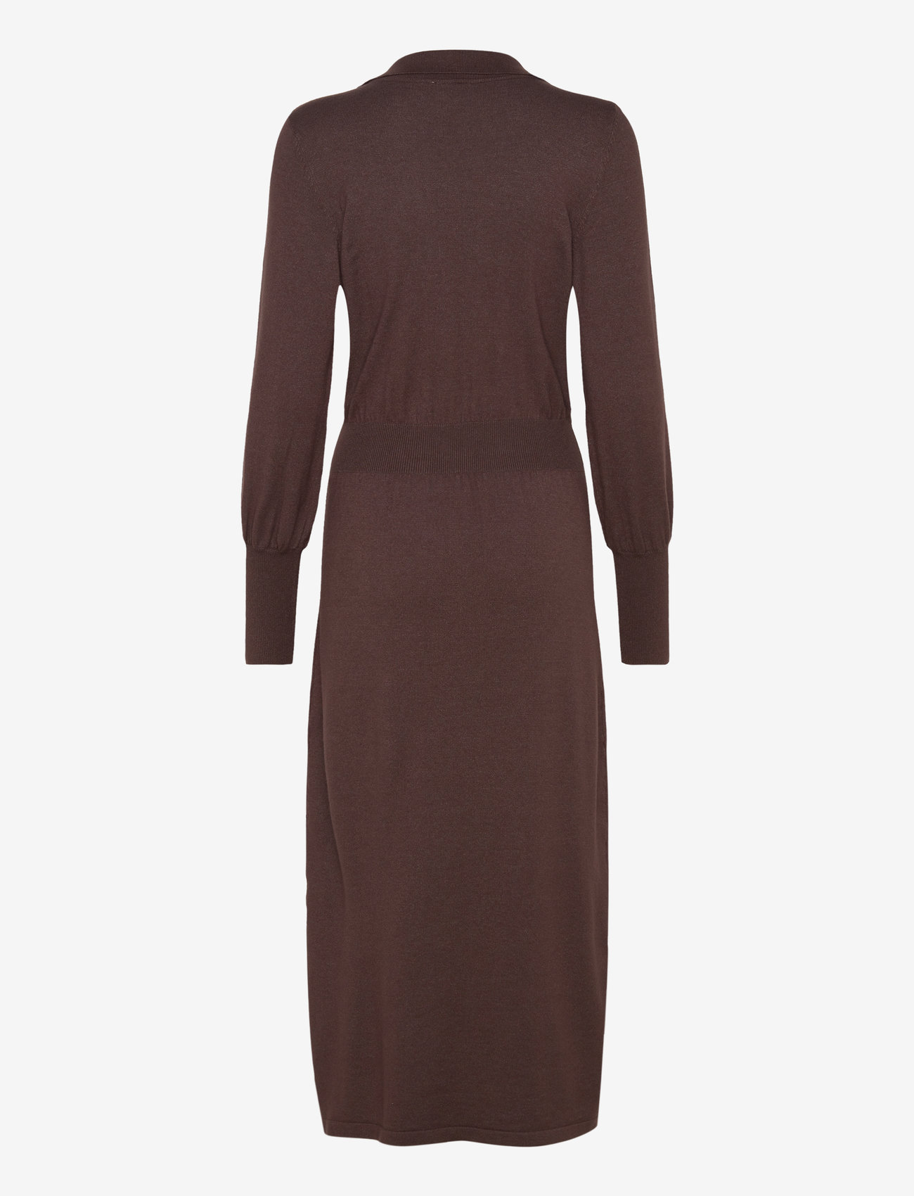 Vila - VICOMFY L/S COLLAR RIB KNIT DRESS - NOOS - knitted dresses - coffee bean - 1