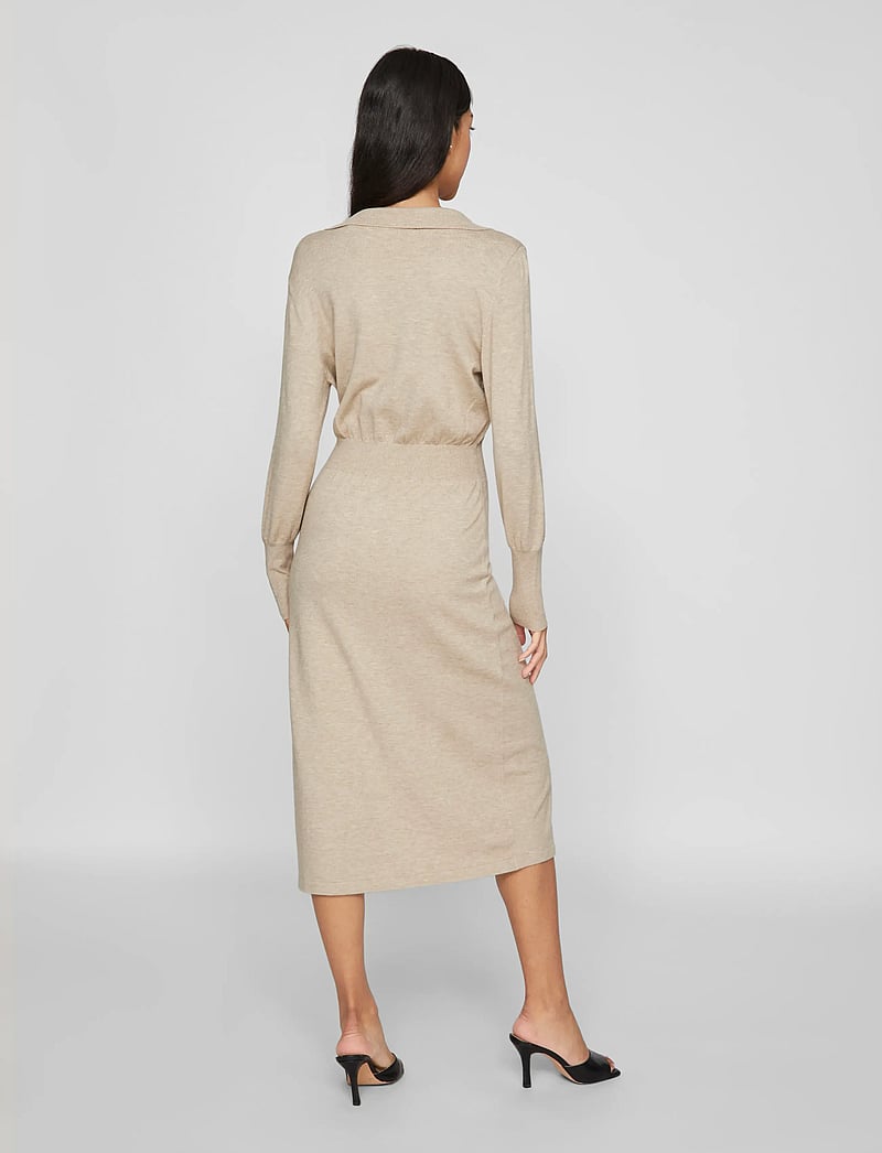 VILA FALIA SMOCK V-NECK L S-NOOS - Jurk - birch aop nori/crème VILA FALIA SMOCK V-NECK L S-NOOS - Jurk - birch aop nori/crème