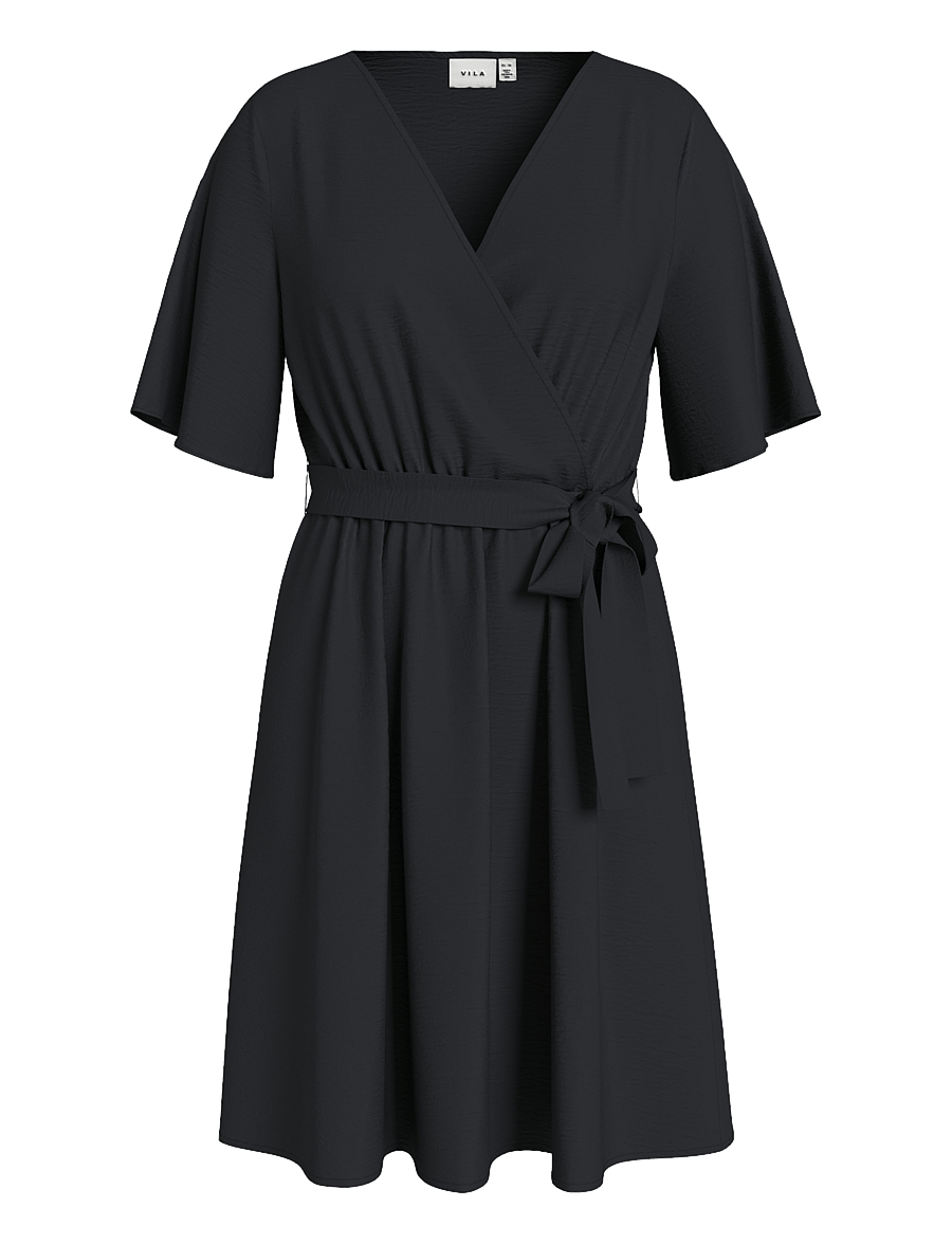 Vila - VIJOSA 2/4 WRAP DRESS - black beauty - 0