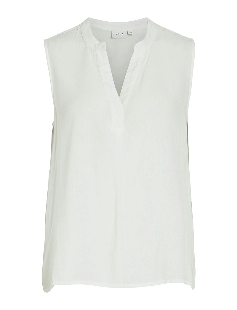 Vila - VIROSA V-NECK S/L TOP - NOOS - tanktops - cloud dancer - 1