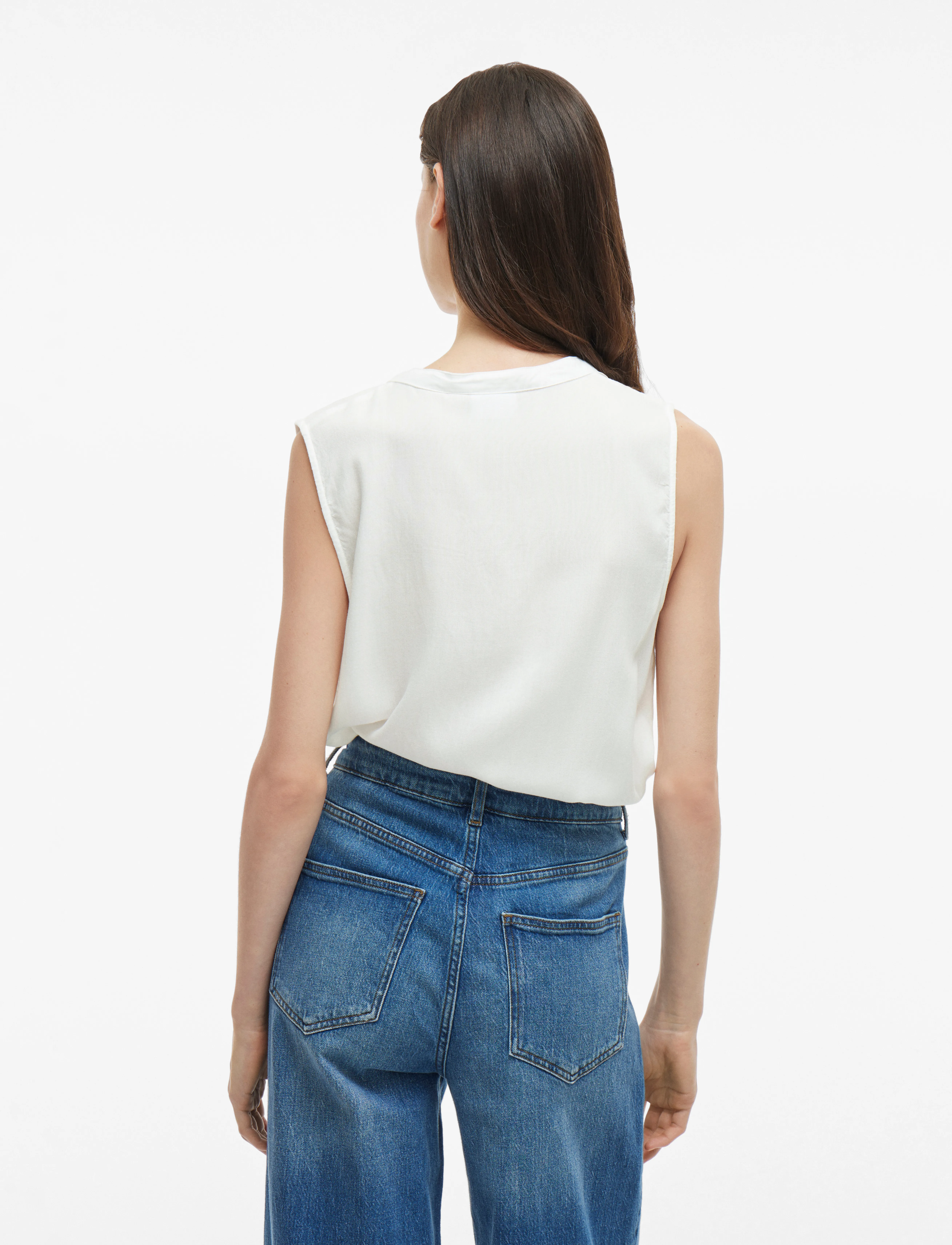 Vila - VIROSA V-NECK S/L TOP - NOOS - Ärmellose tops - cloud dancer - 3