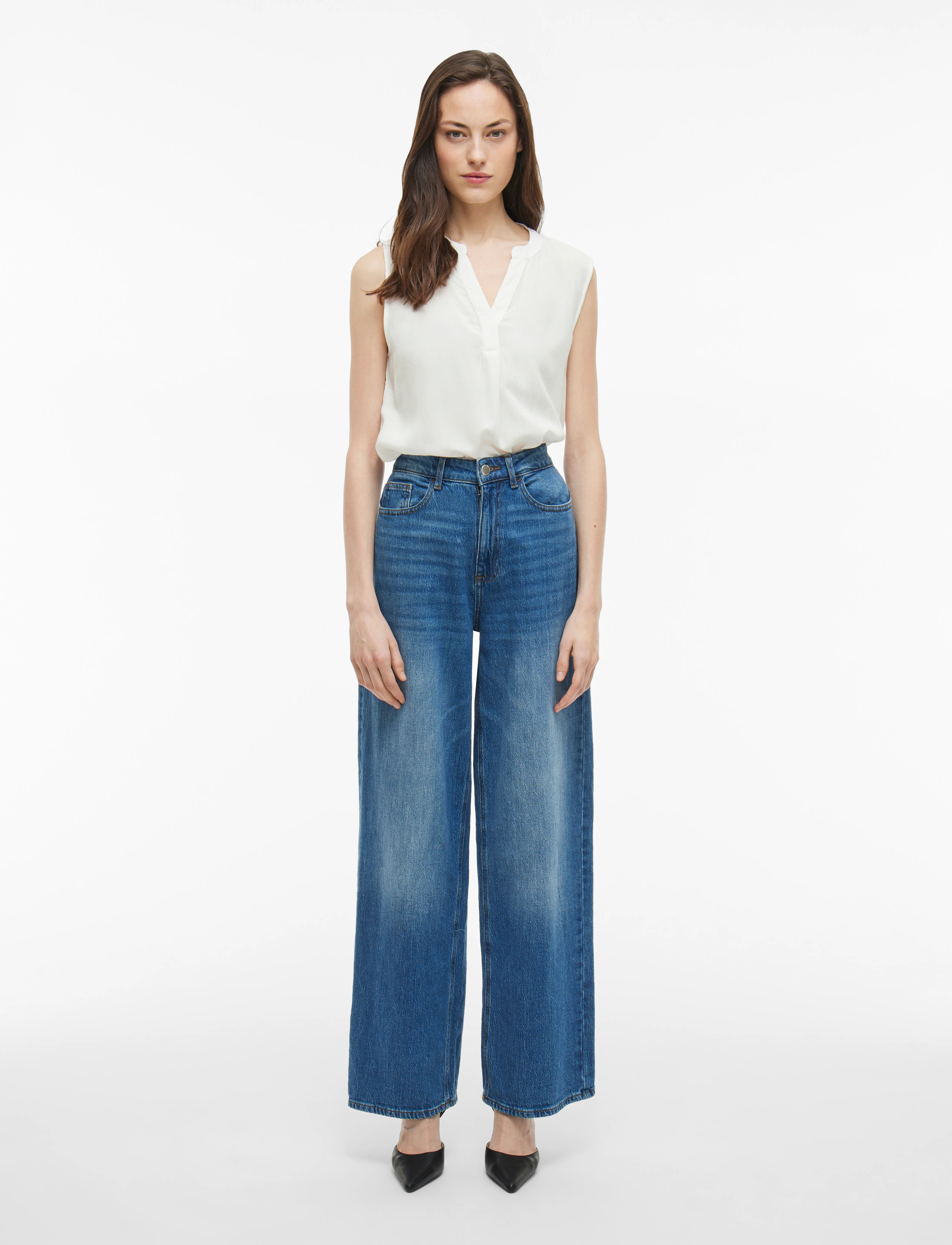 Vila - VIROSA V-NECK S/L TOP - NOOS - Ärmellose tops - cloud dancer - 5