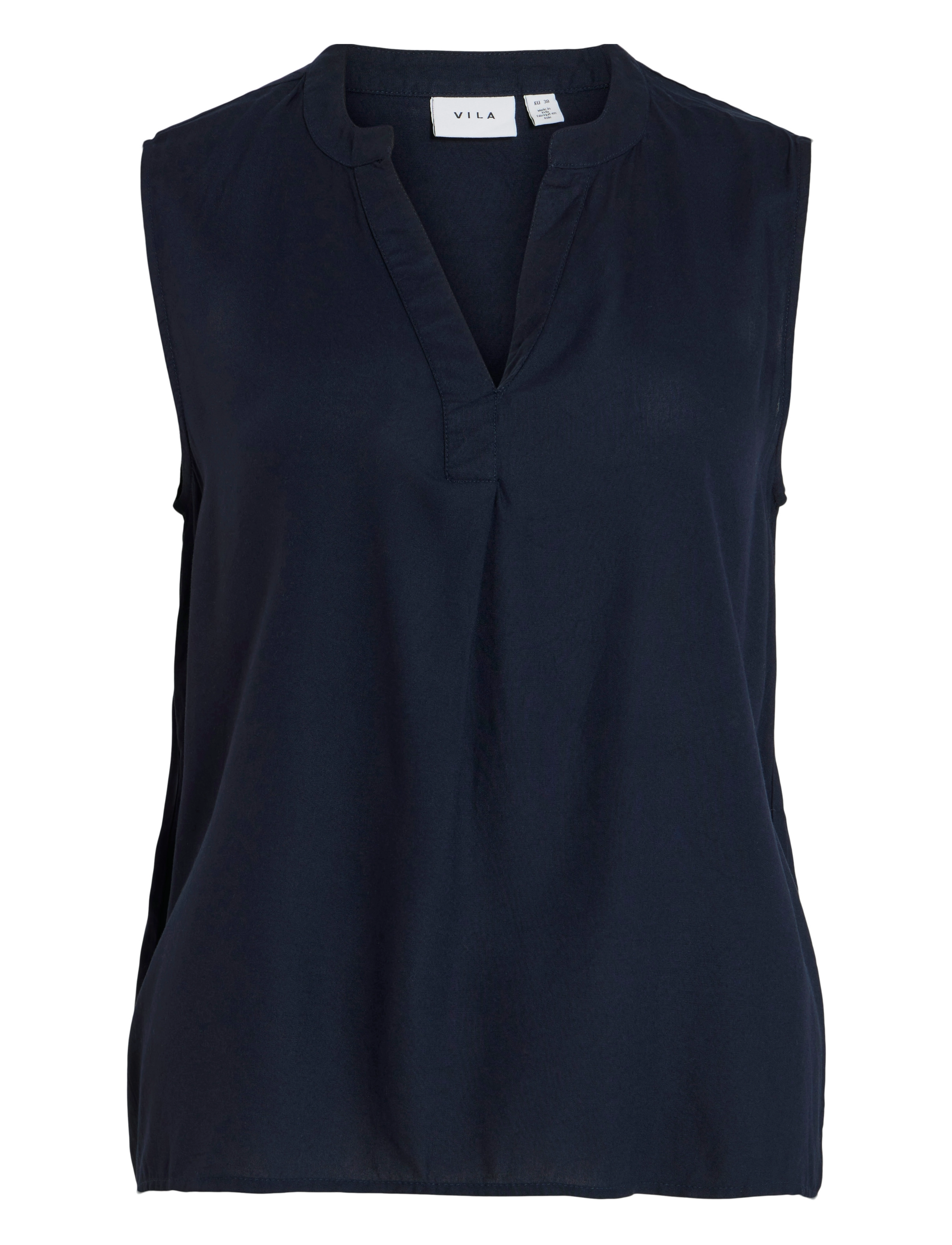Vila VIROSA V-NECK S/L TOP - NOOS - T-Shirts & Tops - NAVY BLAZER / navy