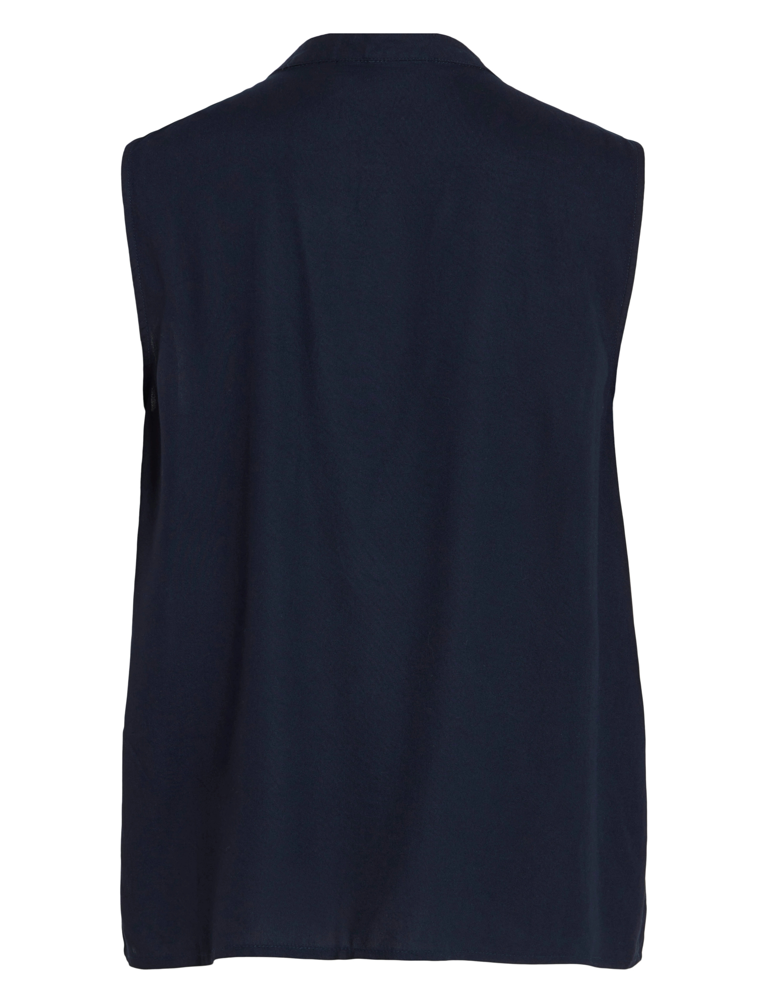 Vila - VIROSA V-NECK S/L TOP - NOOS - hihattomat paidat - navy blazer - 2