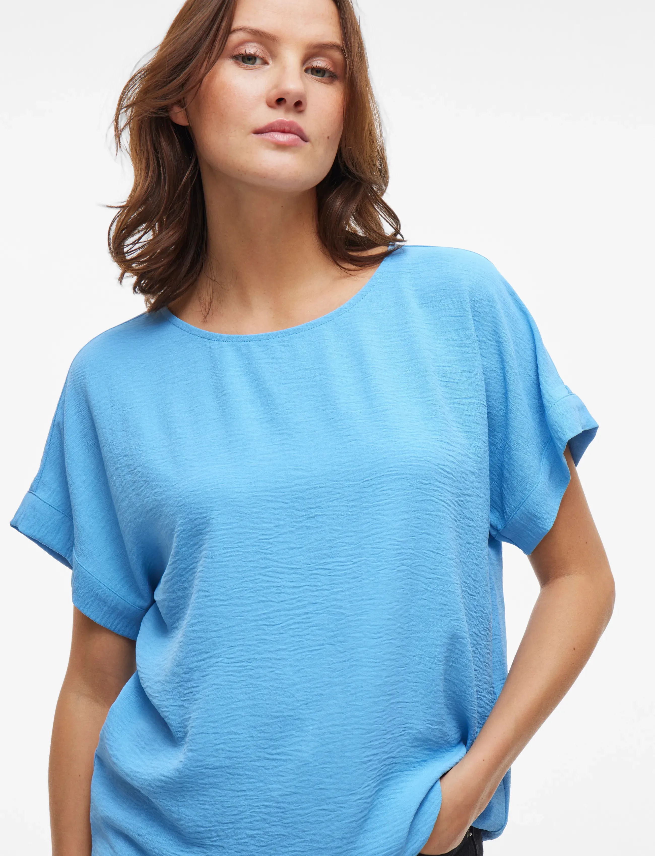 Vila - VIJOSA S/S TOP - NOOS - t-krekli - blissful blue - 5