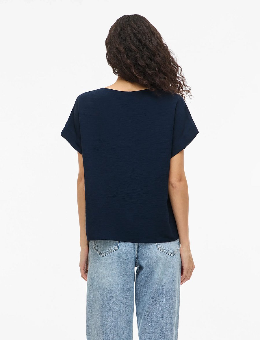 Vila - VIJOSA S/S TOP - NOOS - t-shirts - navy blazer - 3