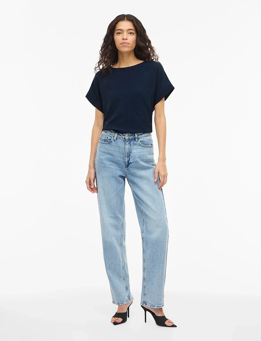 Vila - VIJOSA S/S TOP - NOOS - t-shirts - navy blazer - 4