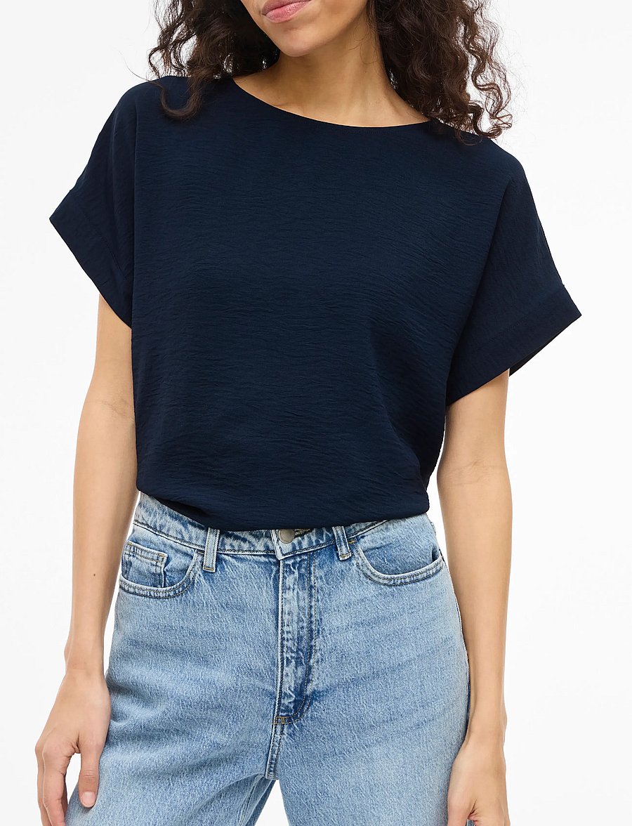 Vila - VIJOSA S/S TOP - NOOS - t-shirts - navy blazer - 5