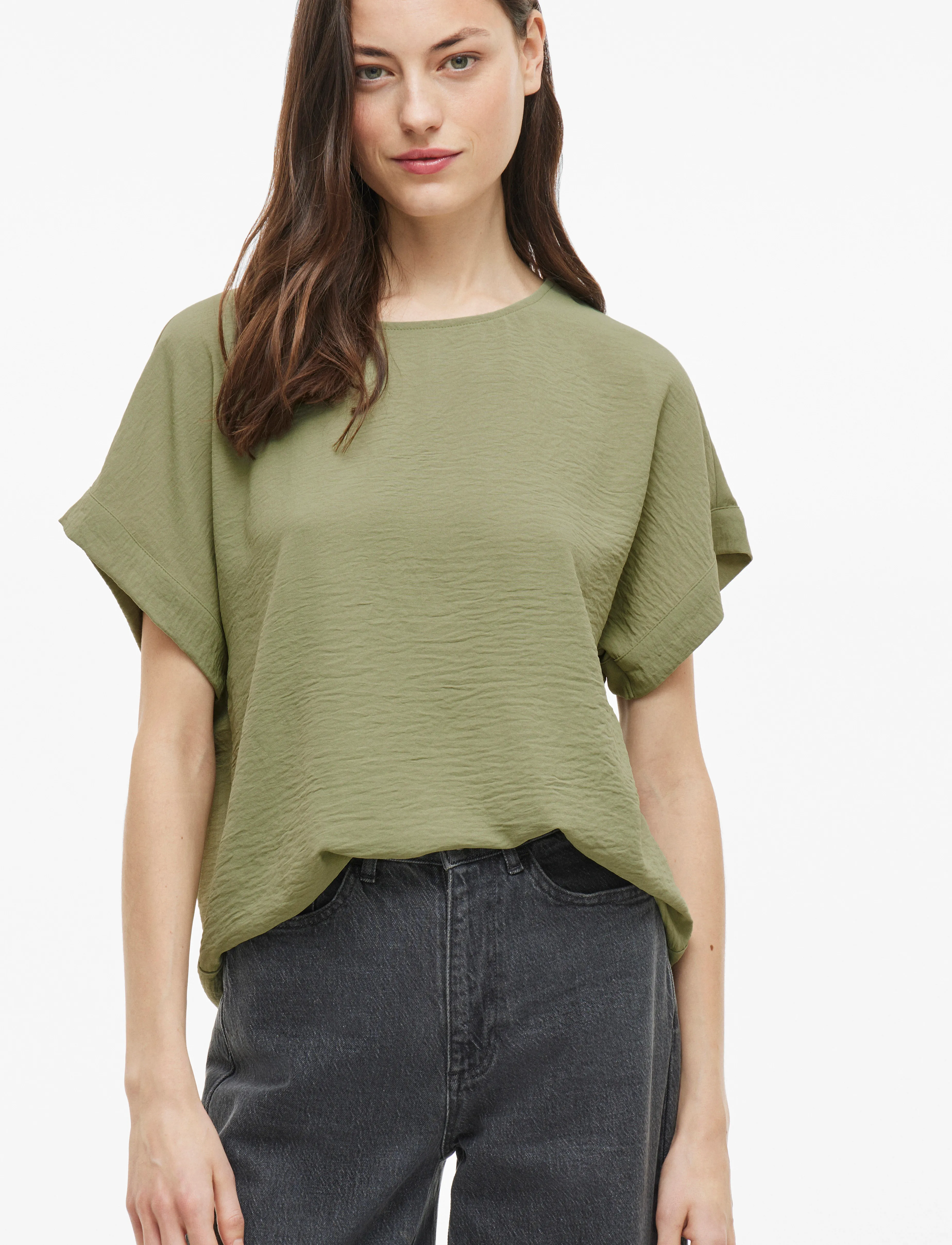 Vila - VIJOSA S/S TOP - NOOS - t-krekli - oil green - 4