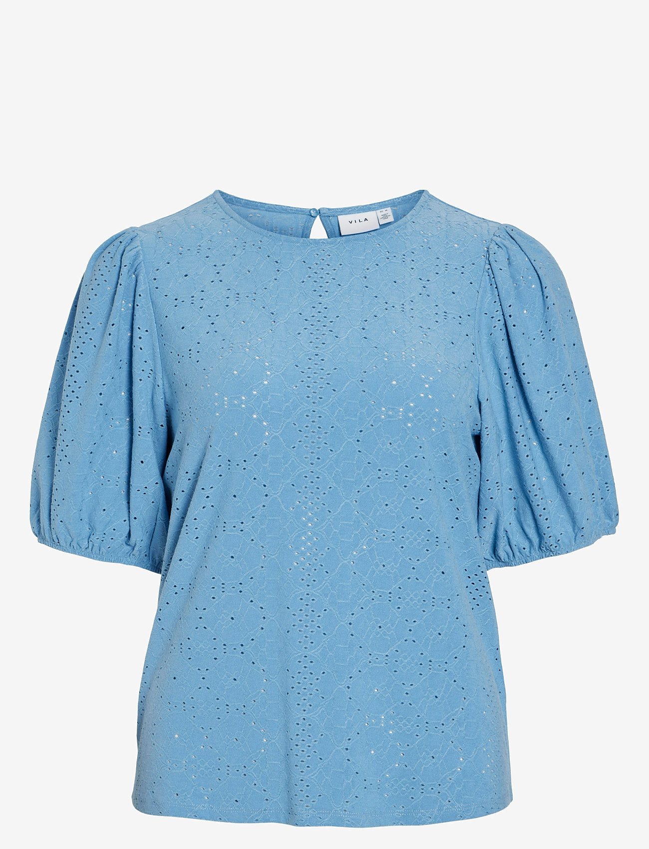 Vila - VIKALLY O-NECK 2/4 TOP - NOOS - kortærmede bluser - blissful blue - 1