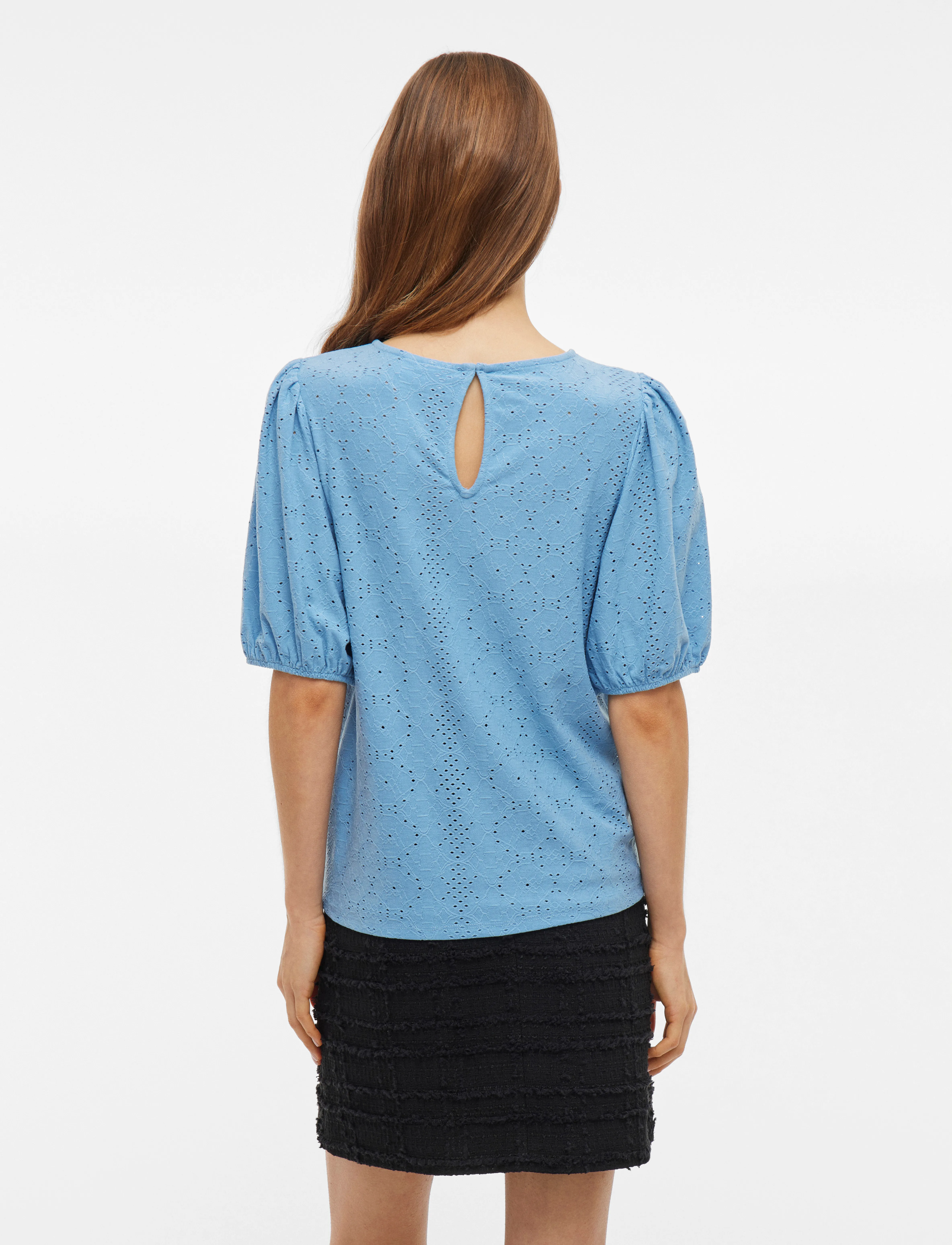 Vila - VIKALLY O-NECK 2/4 TOP - NOOS - kurzämlige blusen - blissful blue - 3