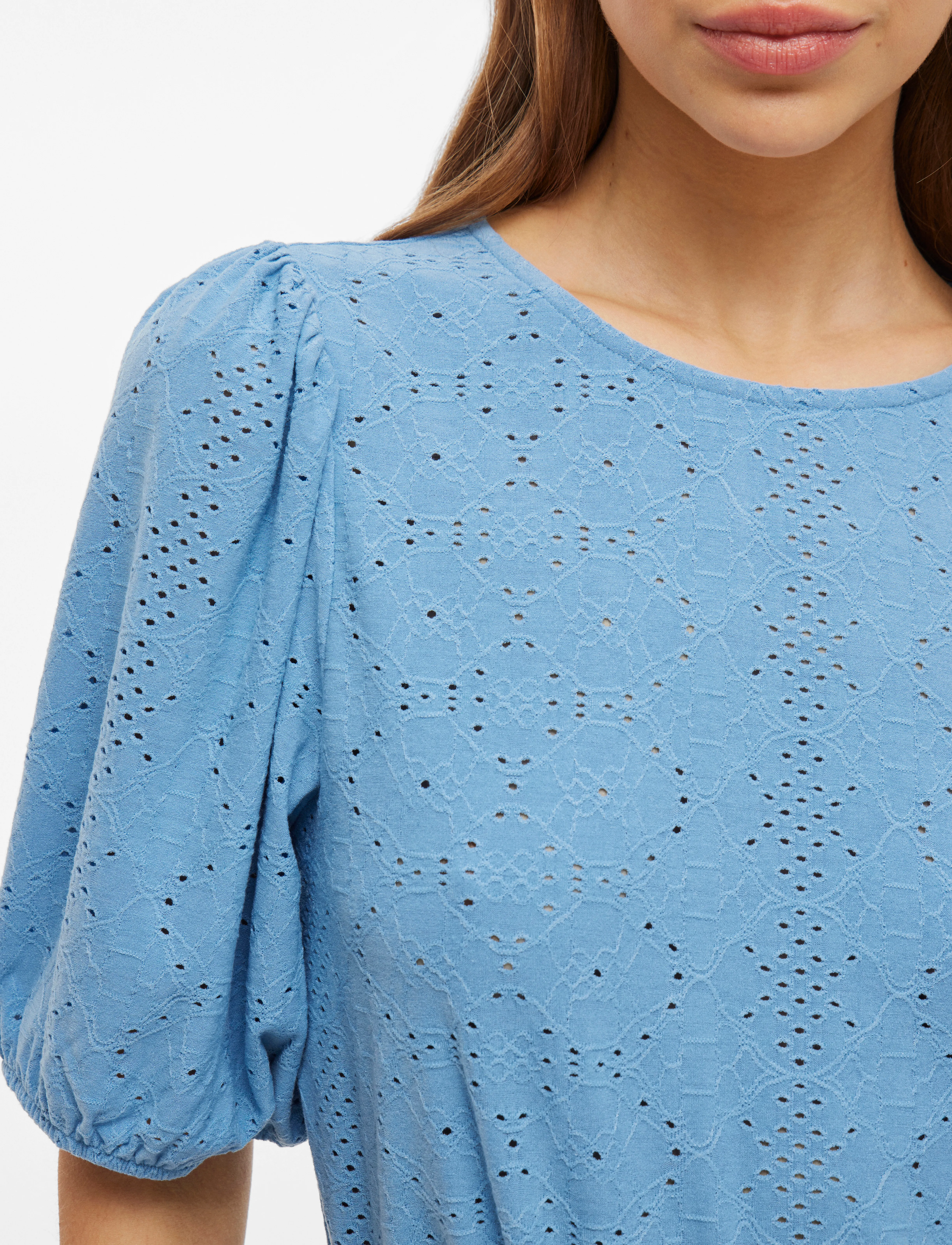 Vila - VIKALLY O-NECK 2/4 TOP - NOOS - kurzämlige blusen - blissful blue - 4