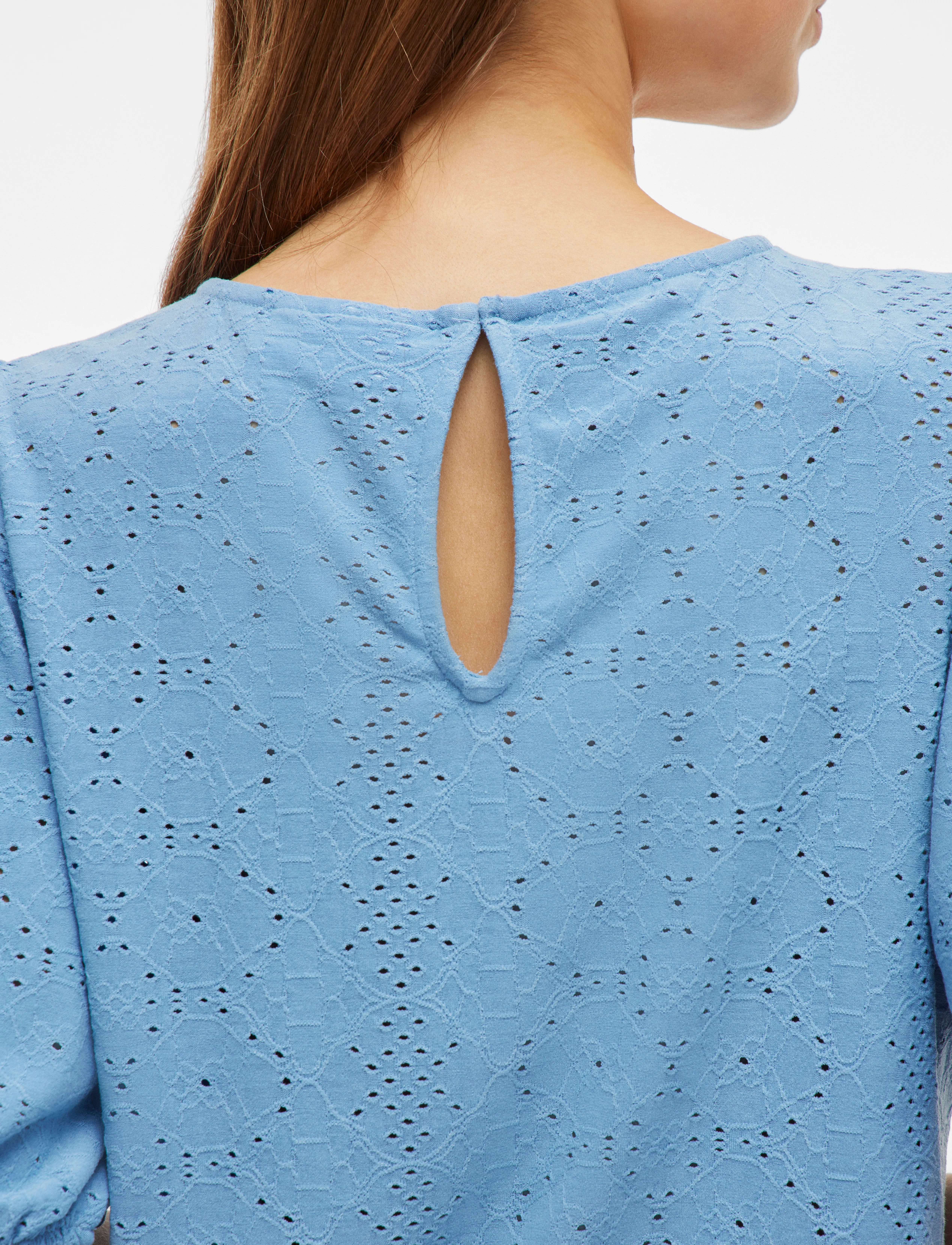 Vila - VIKALLY O-NECK 2/4 TOP - NOOS - kurzämlige blusen - blissful blue - 5