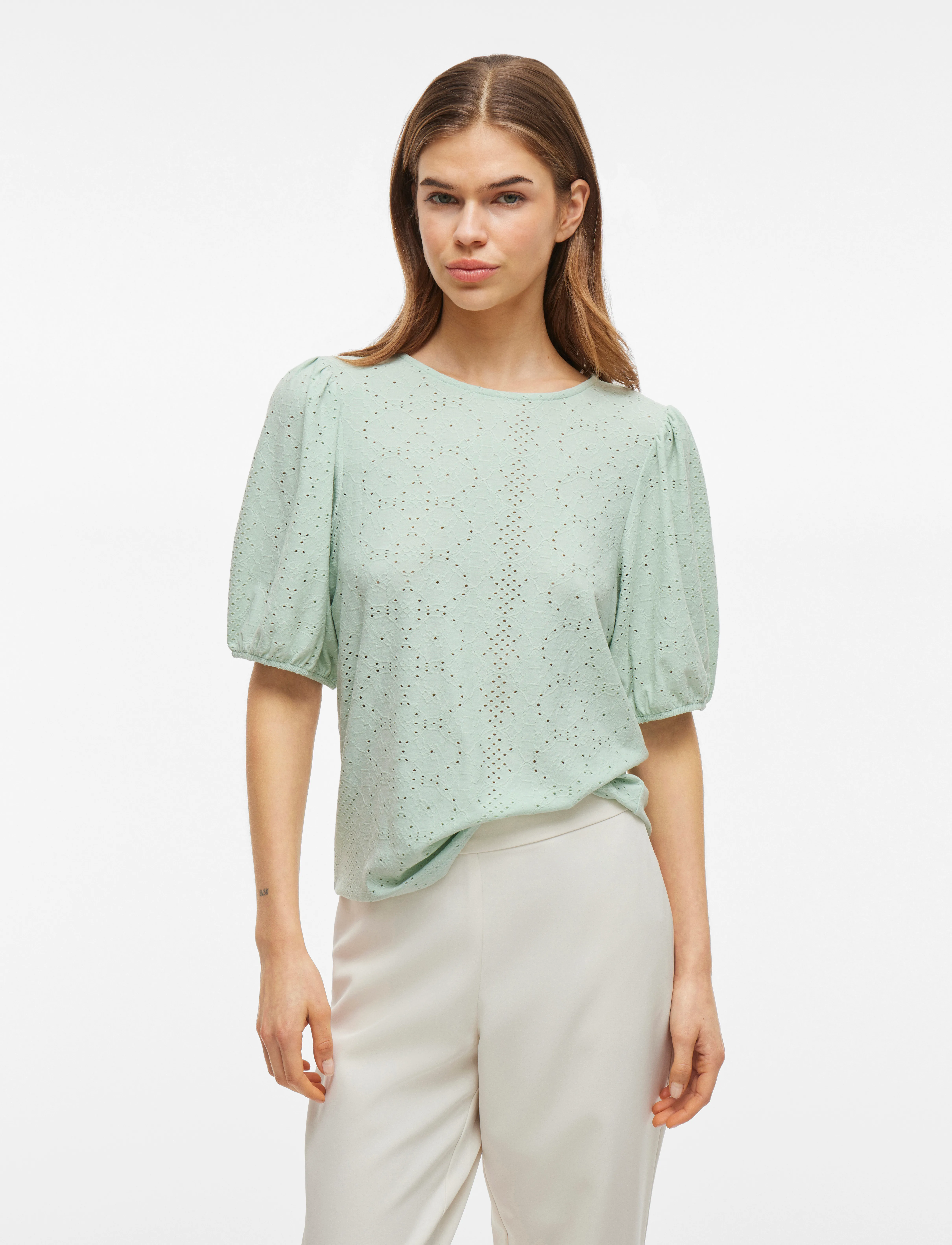 Vila VIKALLY O-NECK 2/4 TOP - NOOS - Blusen - SILT GREEN / green