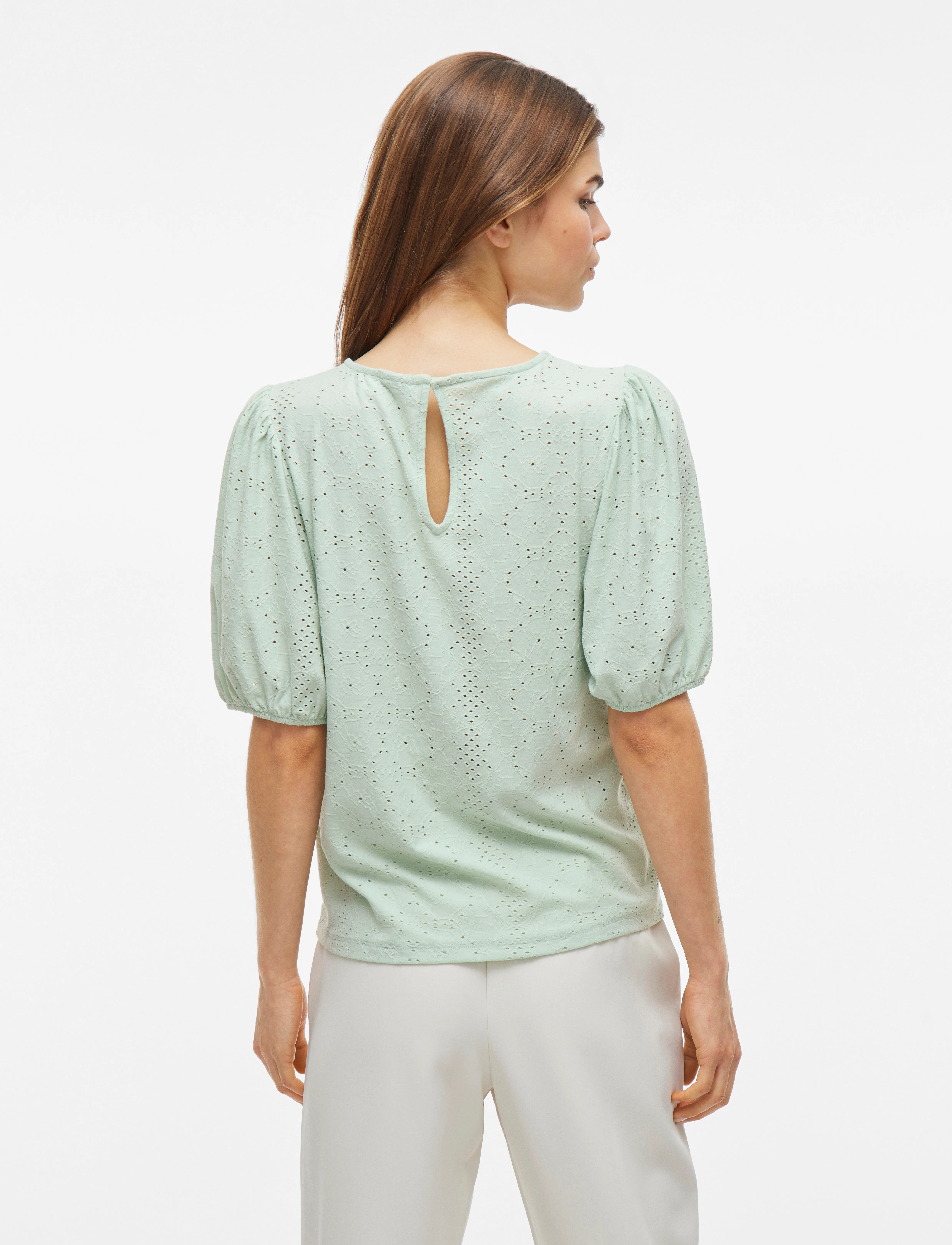 Vila - VIKALLY O-NECK 2/4 TOP - NOOS - kortærmede bluser - silt green - 3