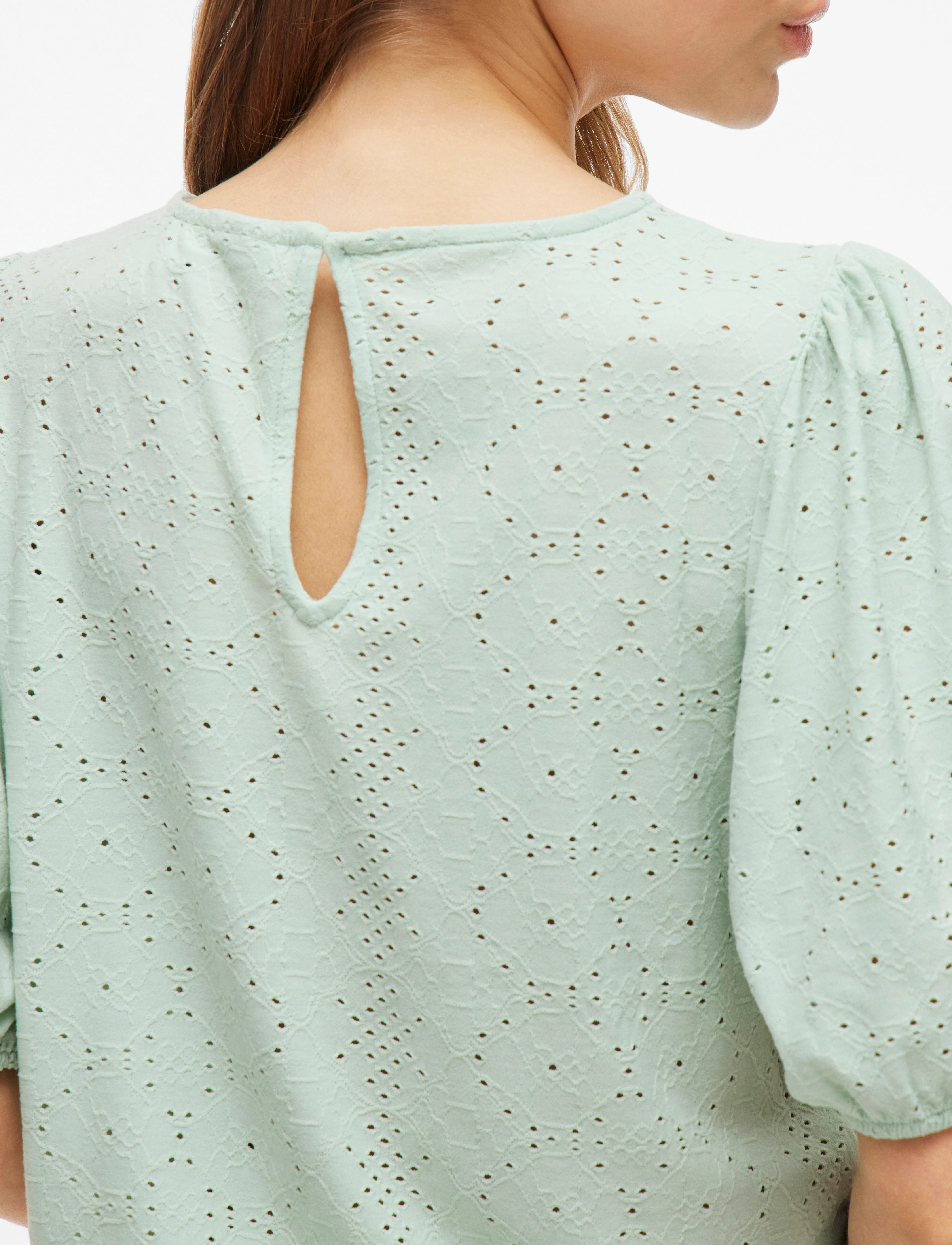 Vila - VIKALLY O-NECK 2/4 TOP - NOOS - kortærmede bluser - silt green - 5