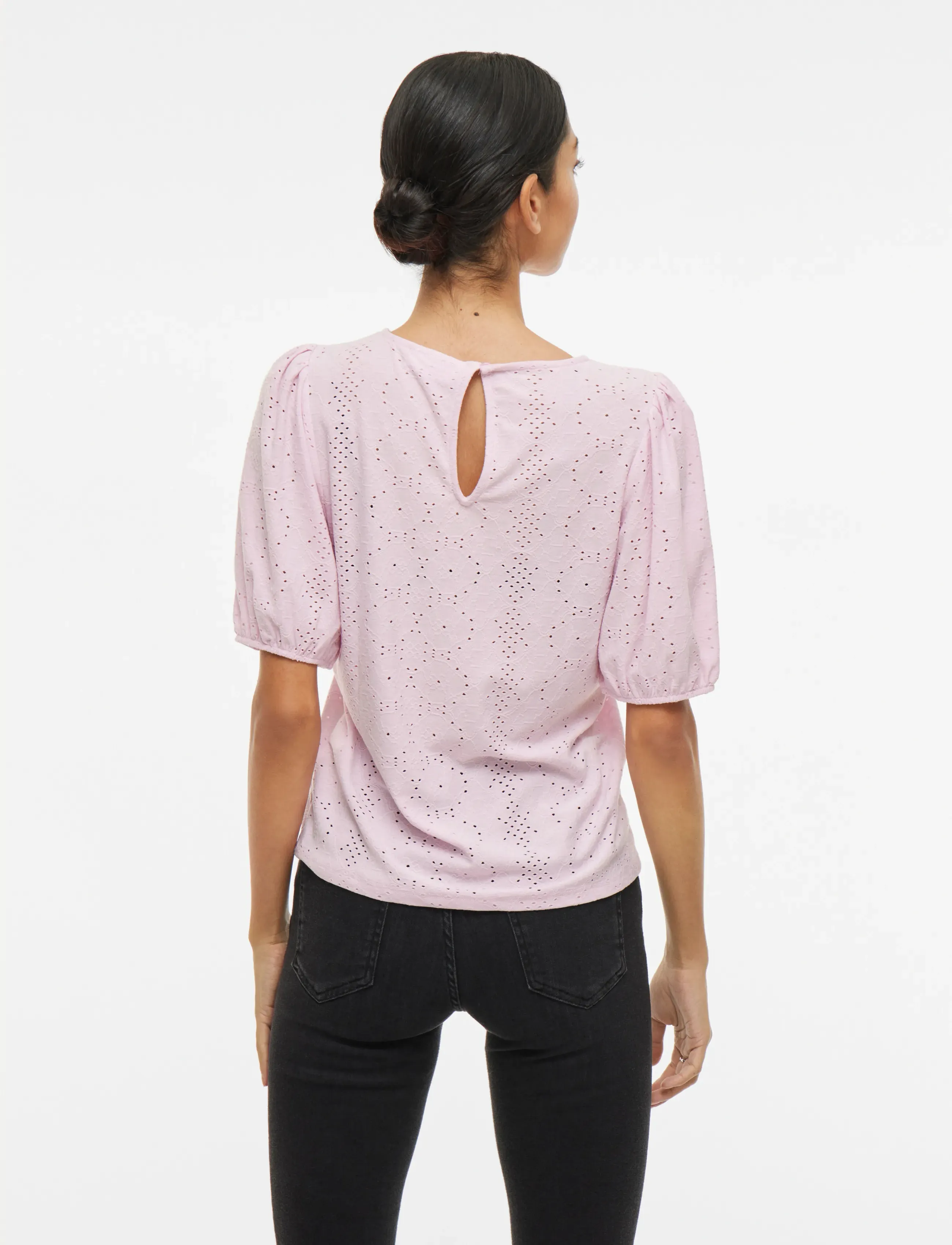 Vila - VIKALLY O-NECK 2/4 TOP - NOOS - kortærmede bluser - winsome orchid - 3