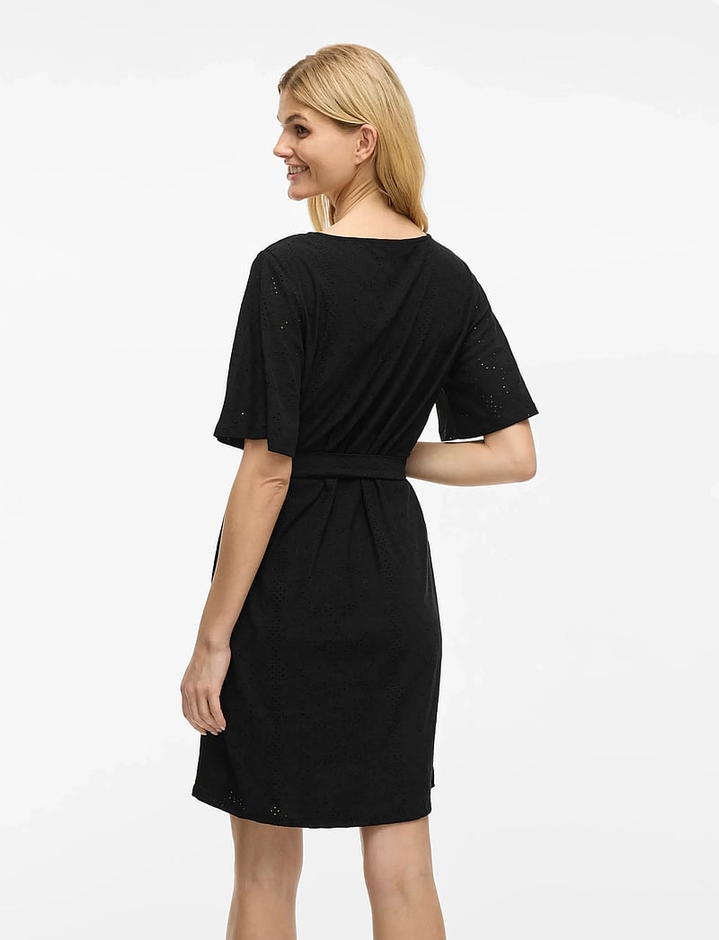 Vila - VIKALLY V-NECK S/S SHORT DRESS - t-shirt jurken - black beauty - 2