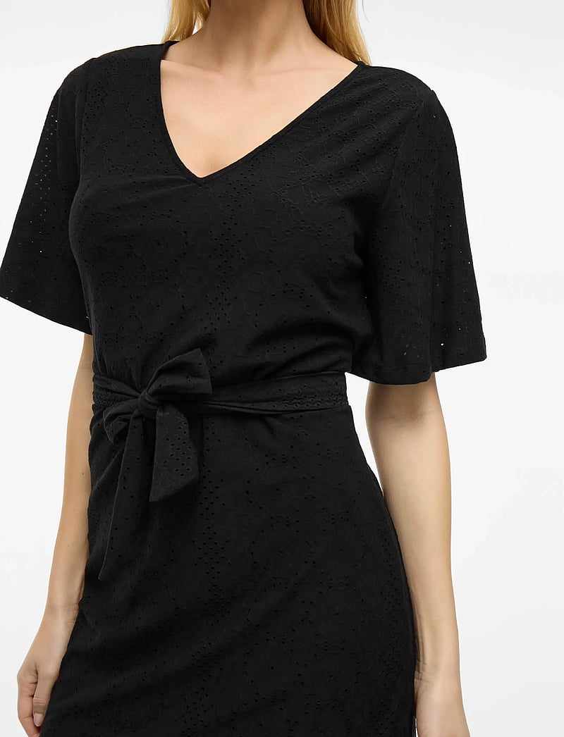 Vila - VIKALLY V-NECK S/S SHORT DRESS - t-shirt jurken - black beauty - 4