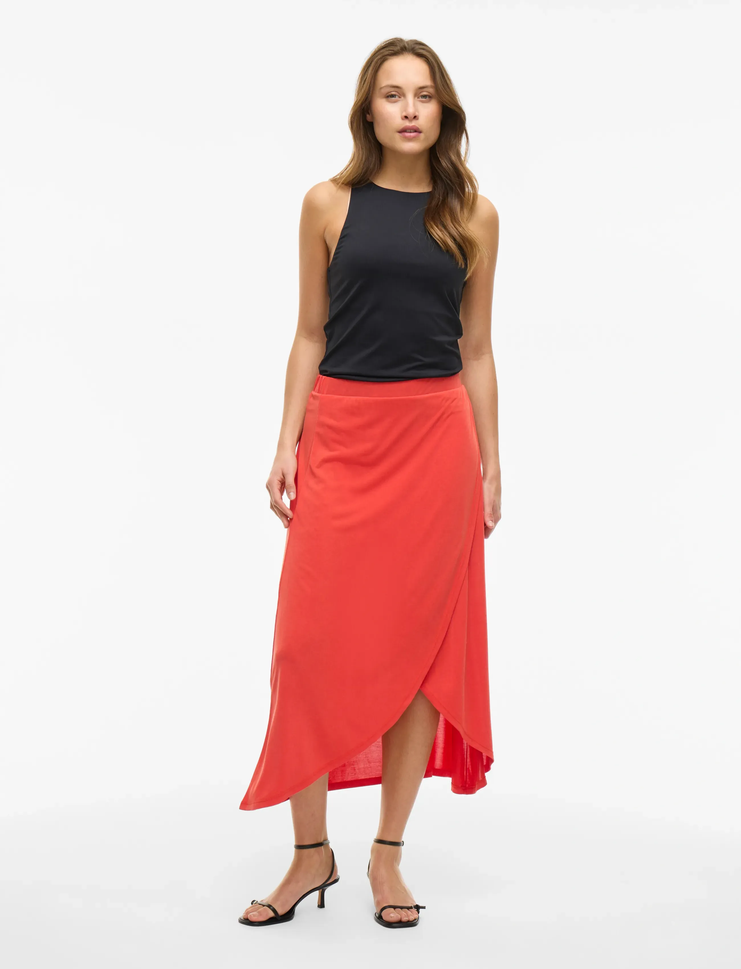 Vila - VIMODALA HW WRAP SKIRT - NOOS - maxi röcke - aurora red - 4