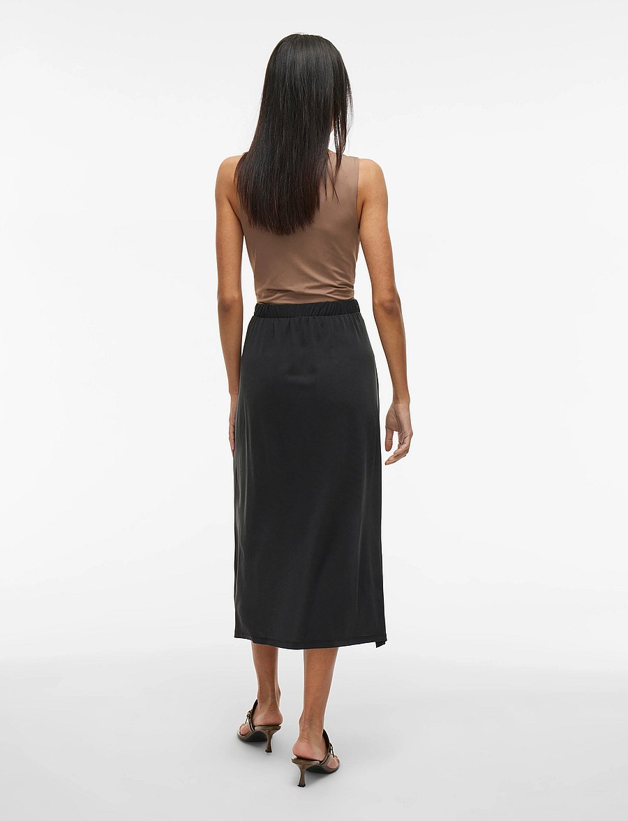 Vila - VIMODALA HW WRAP SKIRT - NOOS - maxi nederdele - black - 3