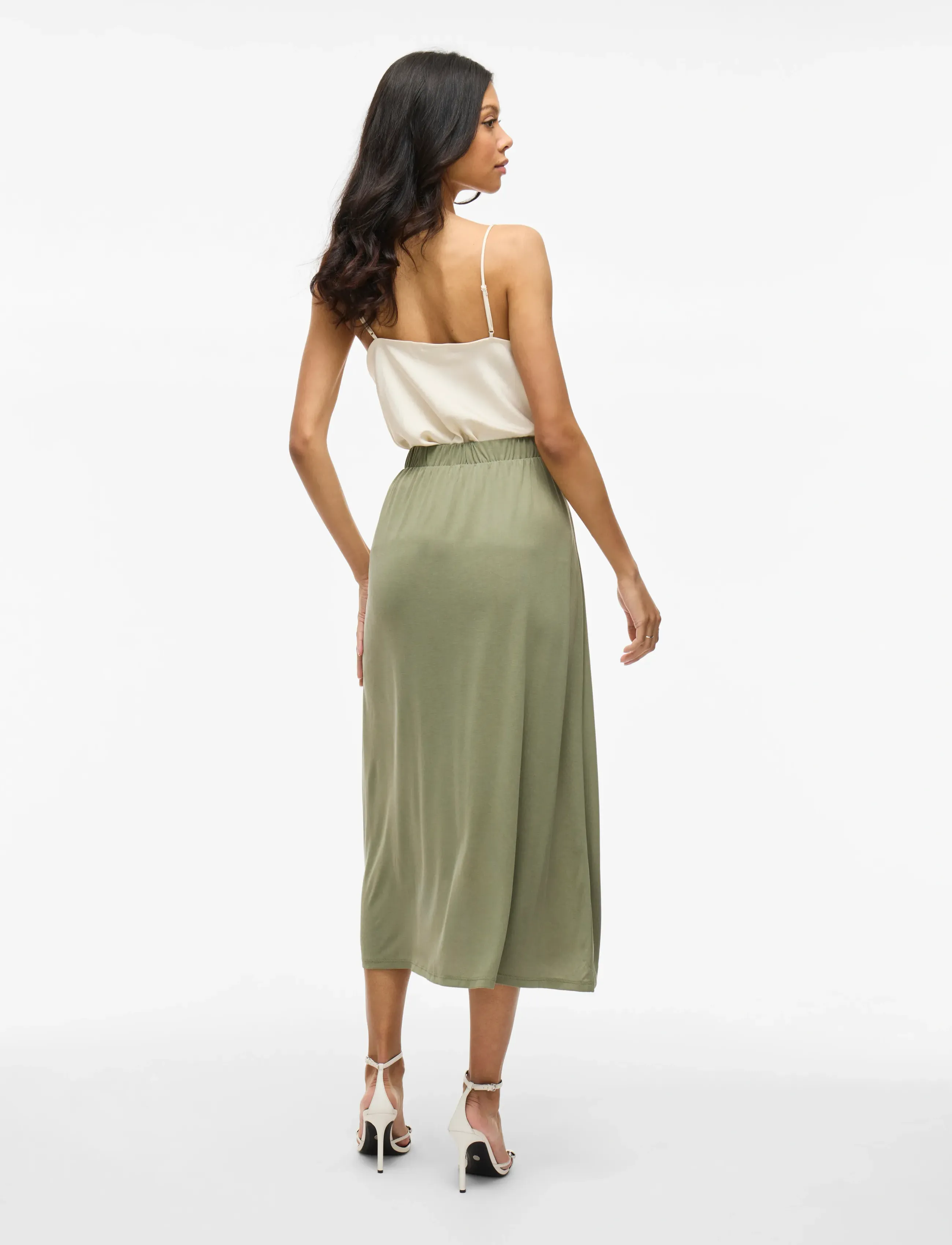 Vila - VIMODALA HW WRAP SKIRT - NOOS - maxi röcke - oil green - 3