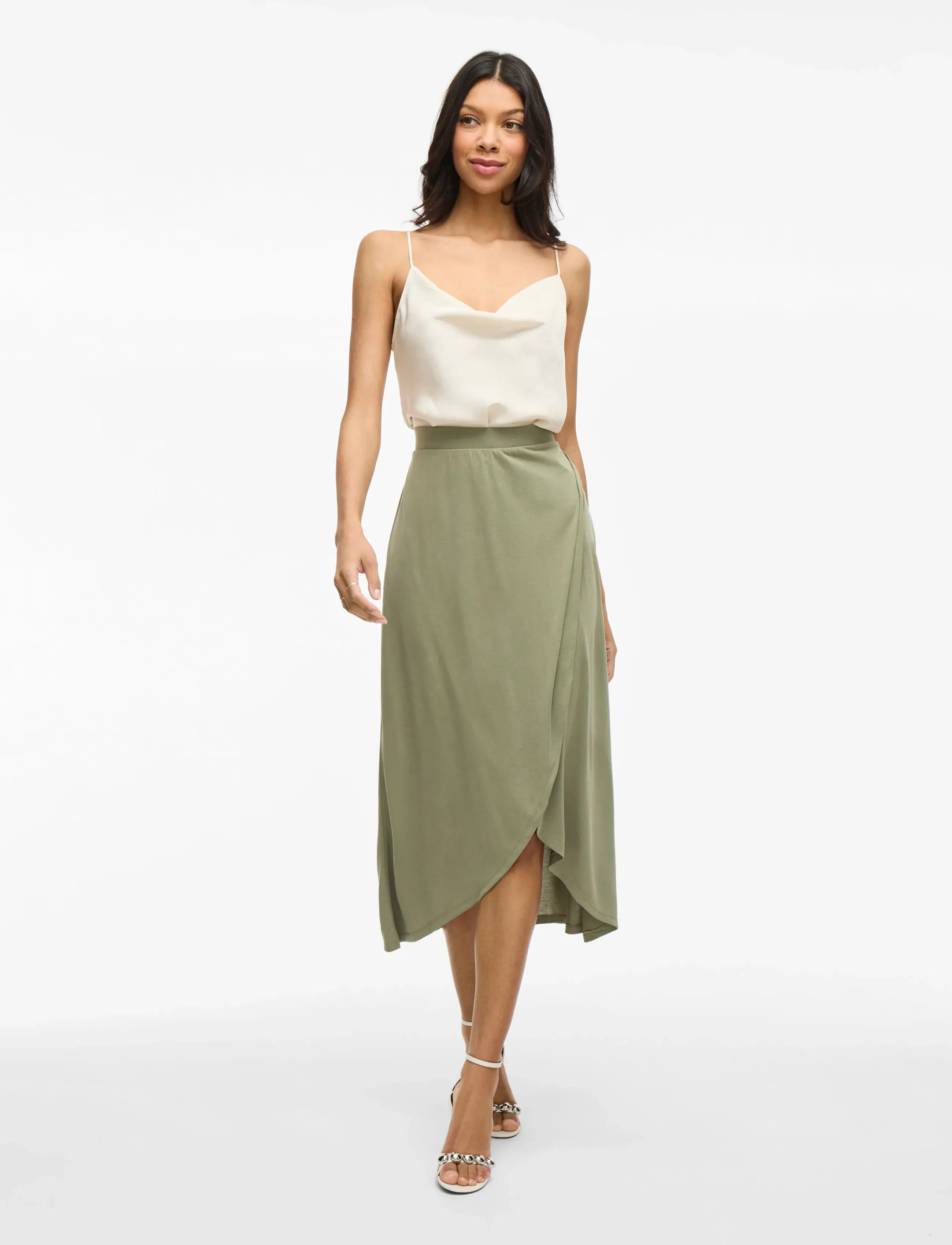 Vila - VIMODALA HW WRAP SKIRT - NOOS - maxi röcke - oil green - 4