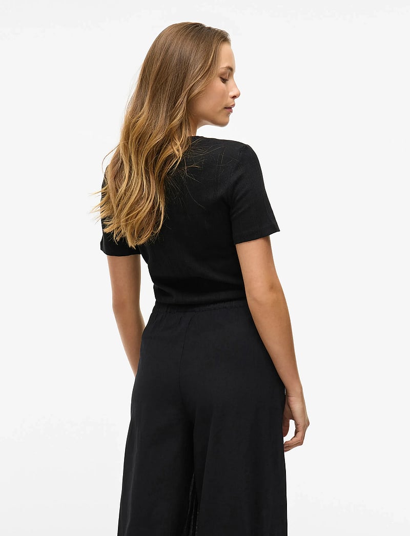 Vila - VIKASSIE S/S POINTELLE TOP - NOOS - black beauty - 2