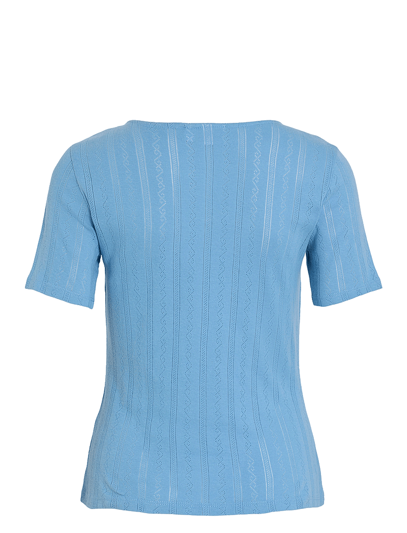 Vila - VIKASSIE S/S POINTELLE TOP - NOOS - t-shirts - blissful blue - 1